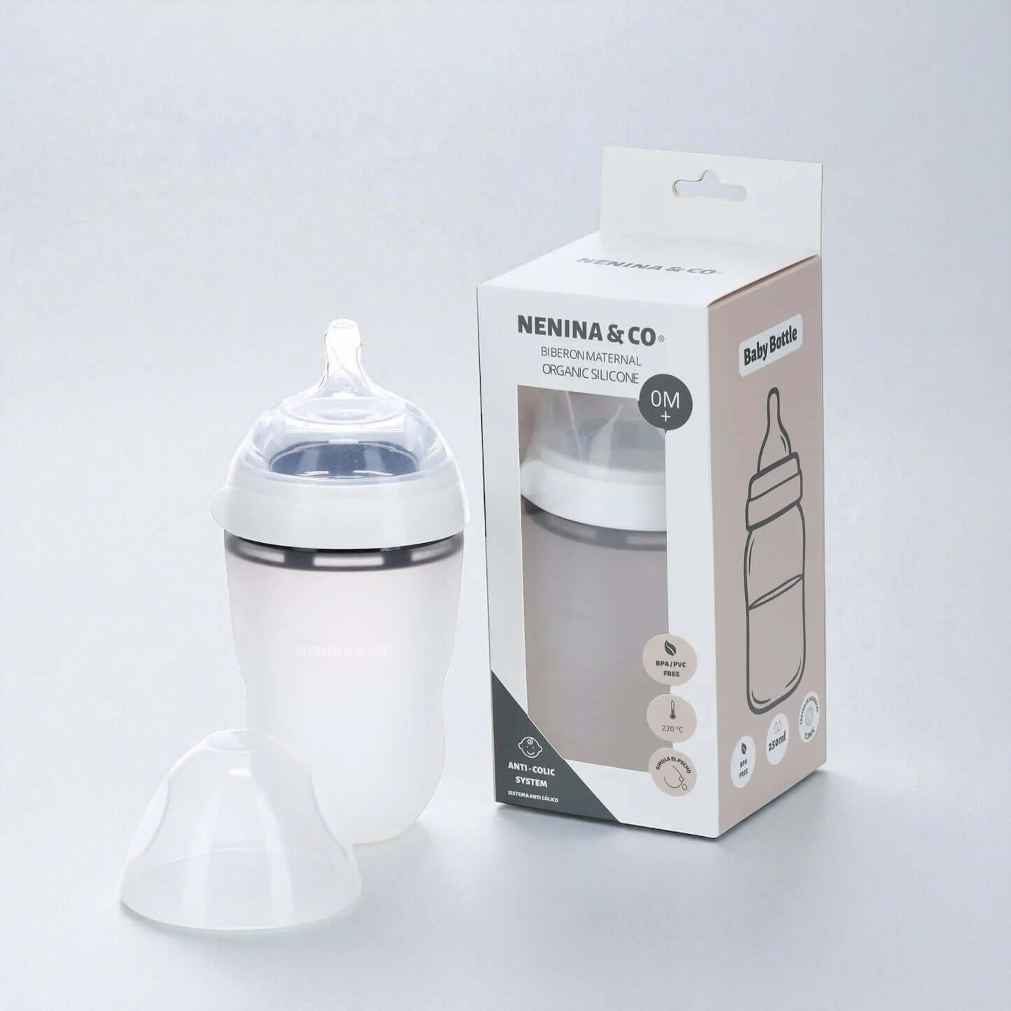 Biberon anticolico de mamá Anticólico como tu pecho Silicona organica