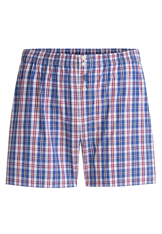 Calzoncillo Bóxer Hombre Algodón Popelín Cuadros - Azul 6938_36
