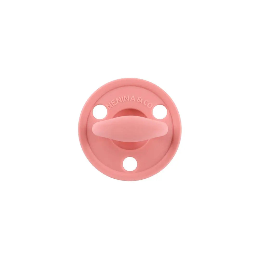 Kit 2 Chupetes Clásicos para Bebé Rosa y Oliva | Silicona Orgánica Nenina & Co