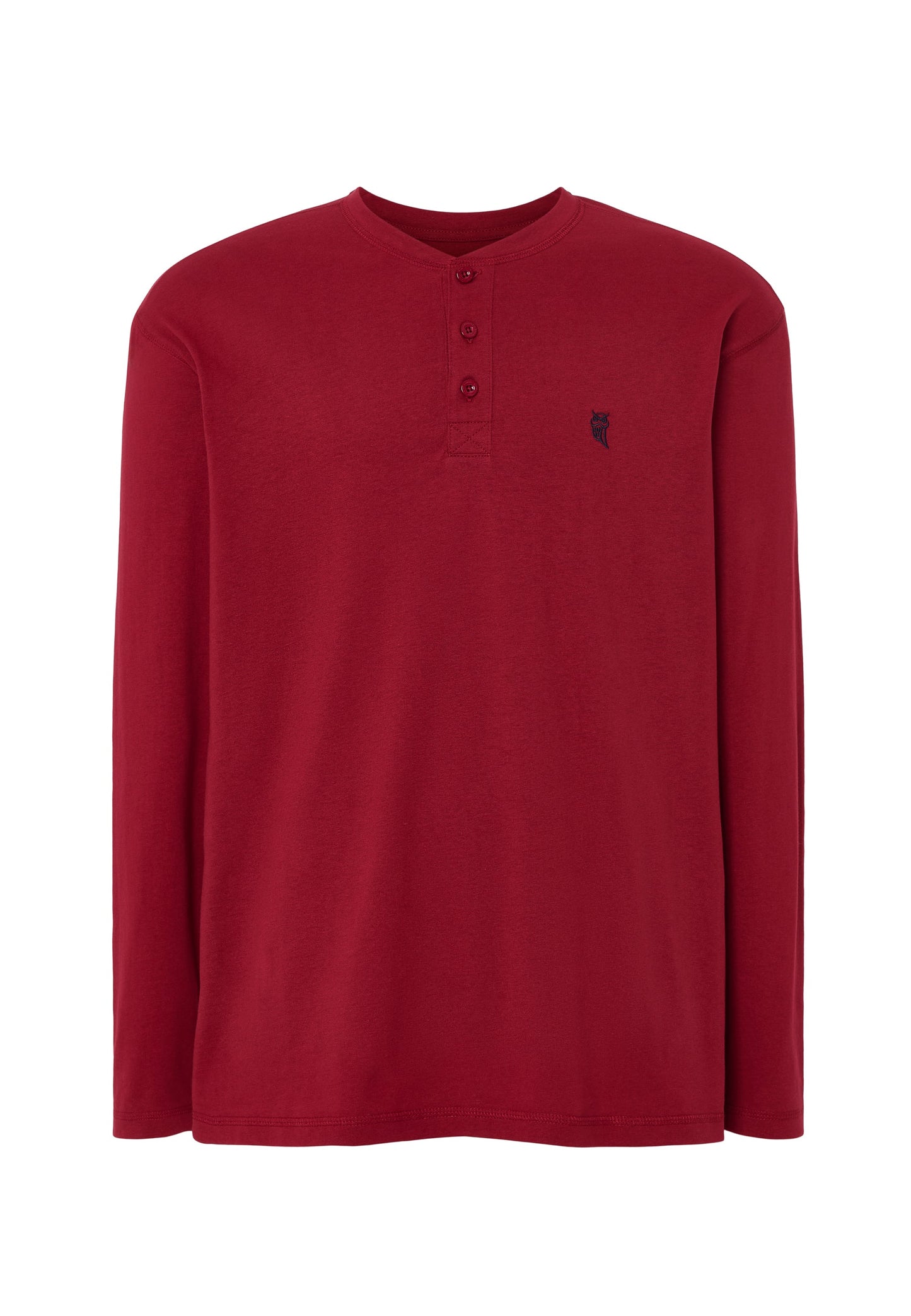 Camiseta Pijama Hombre Manga Larga Tapeta Algodón Lisa - Rojo 7531_90