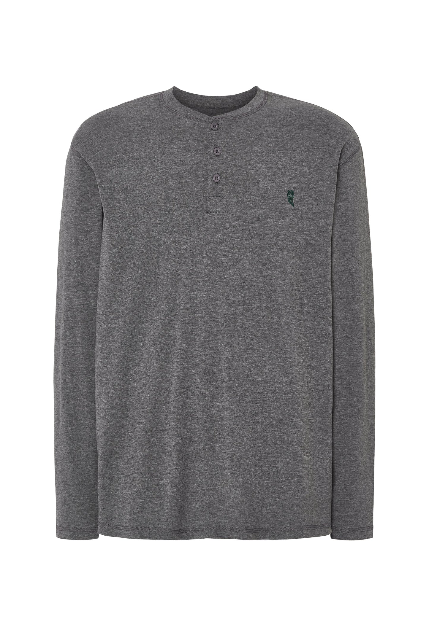 Camiseta Pijama Hombre Manga Larga Tapeta Algodón Lisa - Gris 7533_22