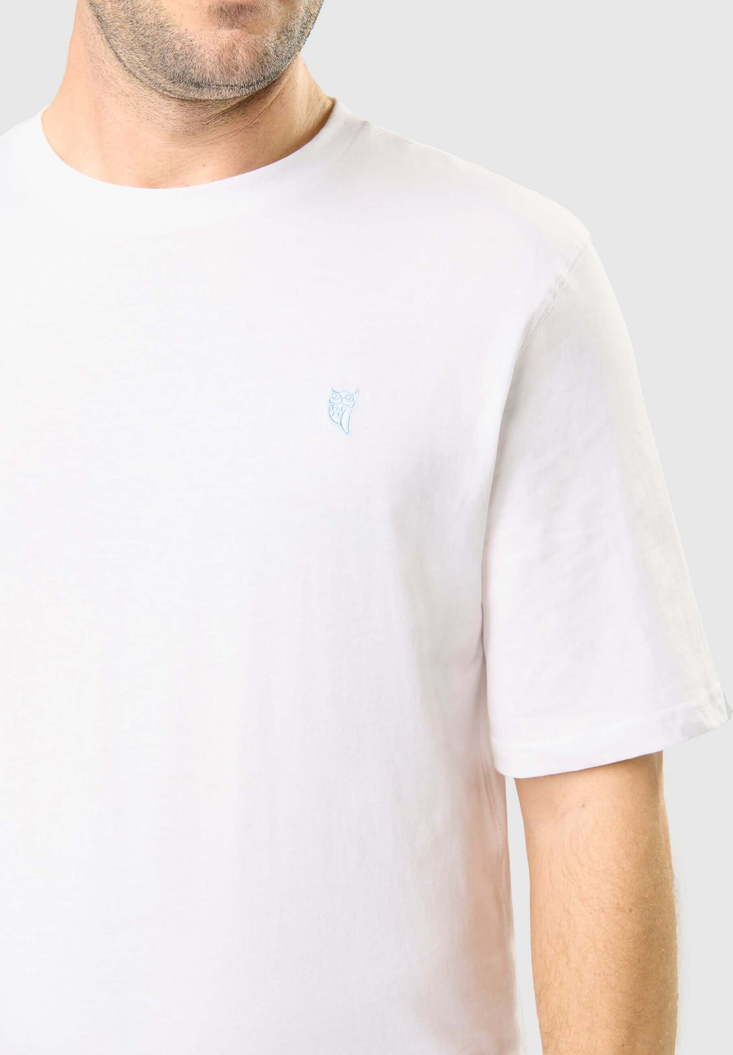 Camiseta Pijama Hombre Manga Corta Redondo Algodón Lisa - Blanco 7630_01