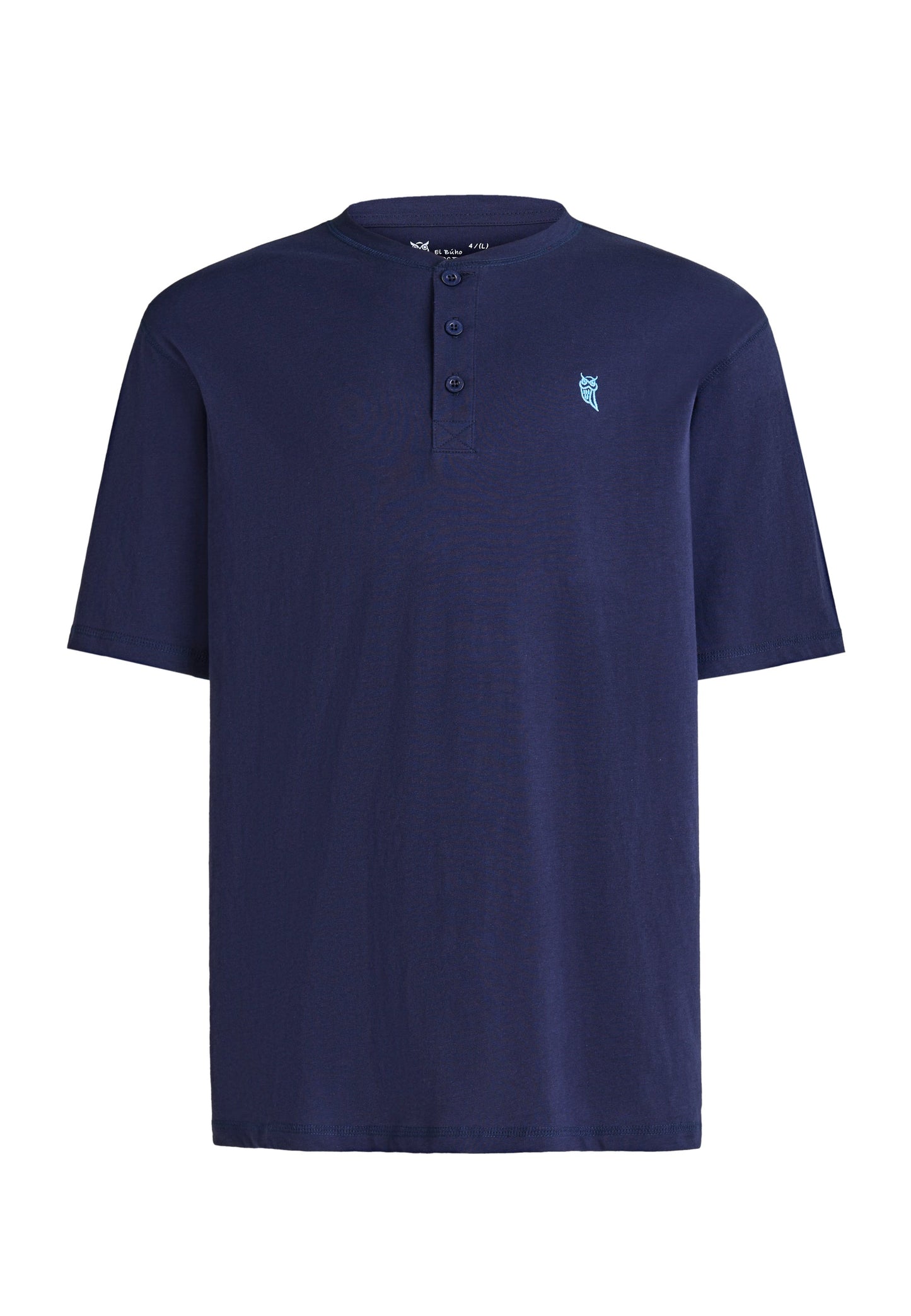 Camiseta Pijama Hombre Manga Corta Tapeta Algodón Lisa - Azul 7631_39