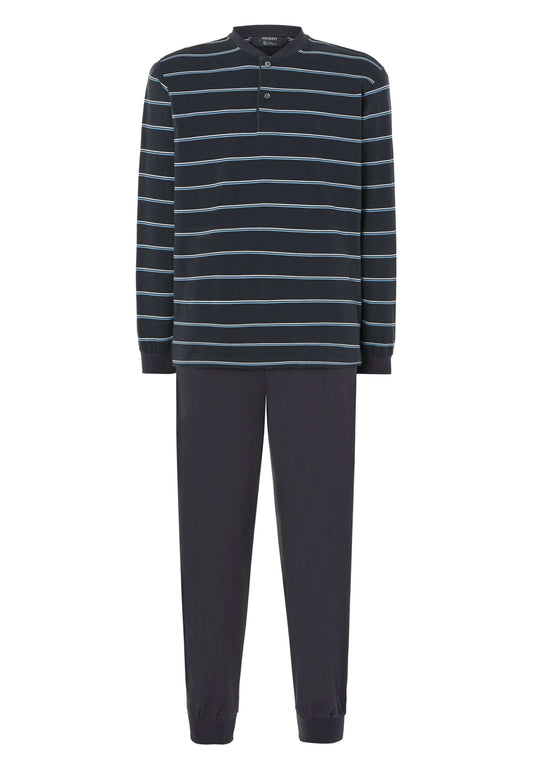 Pijama Hombre Invierno Premium Tapeta Algodón Punto - Gris 55025_22