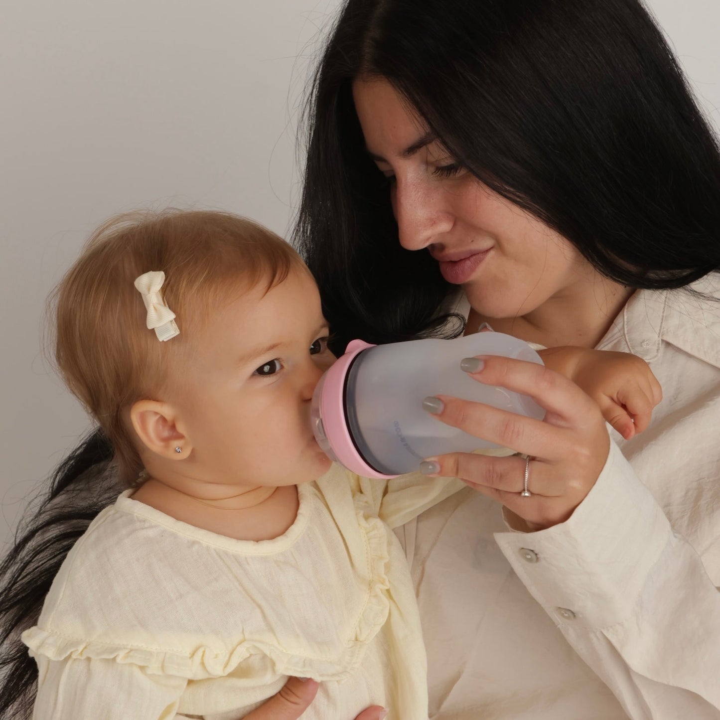 Pack Biberon flujo lento + Chupete Clásico Rosa pálido Nenina & Co