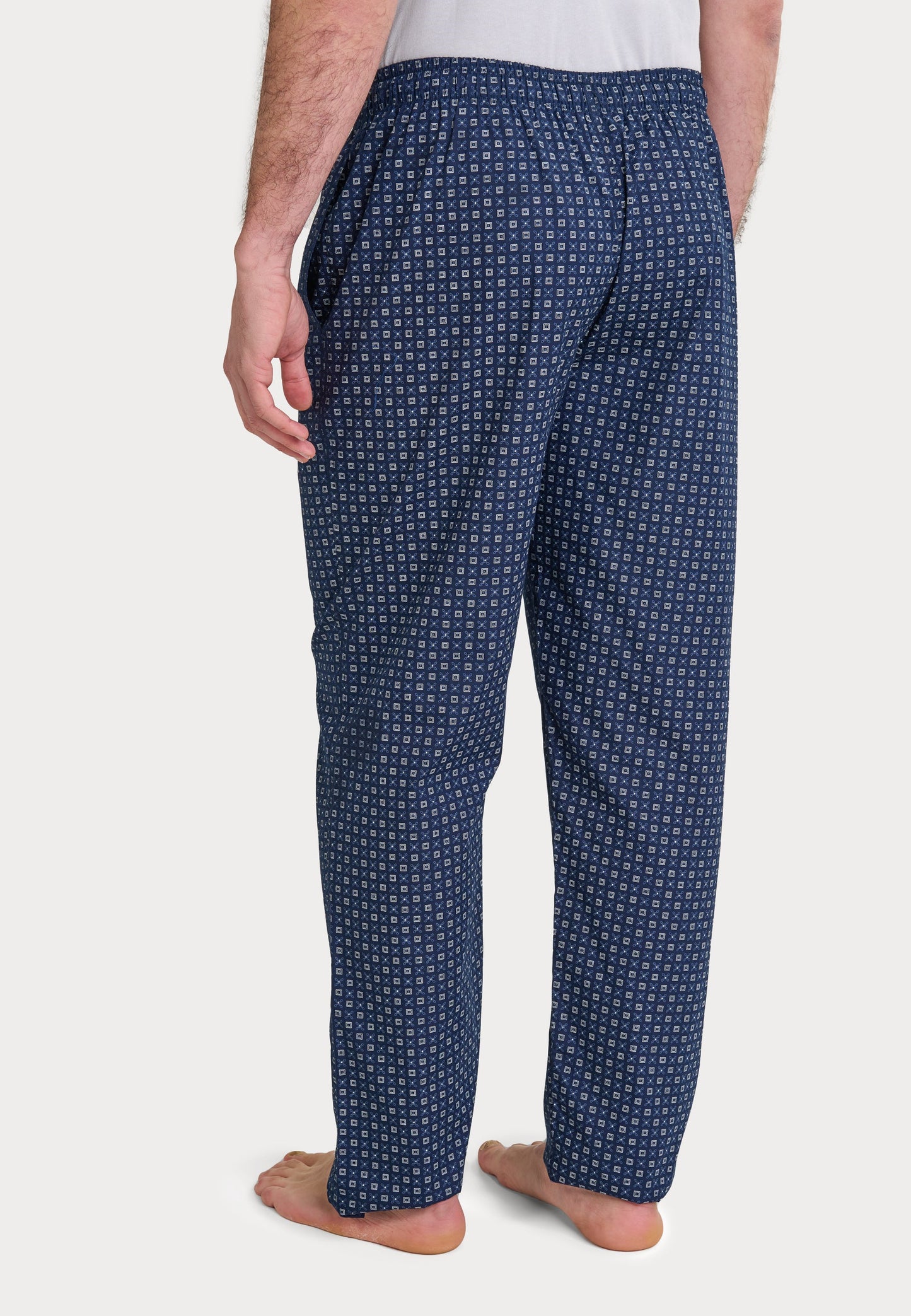 Pantalón Pijama Hombre Largo Algodón Popelín Estampado - Azul 8301_39