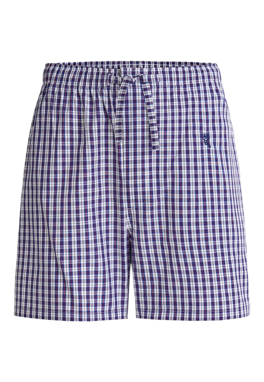 Pantalón Pijama Hombre Corto Popelín Cuadros - Azul 8544_39