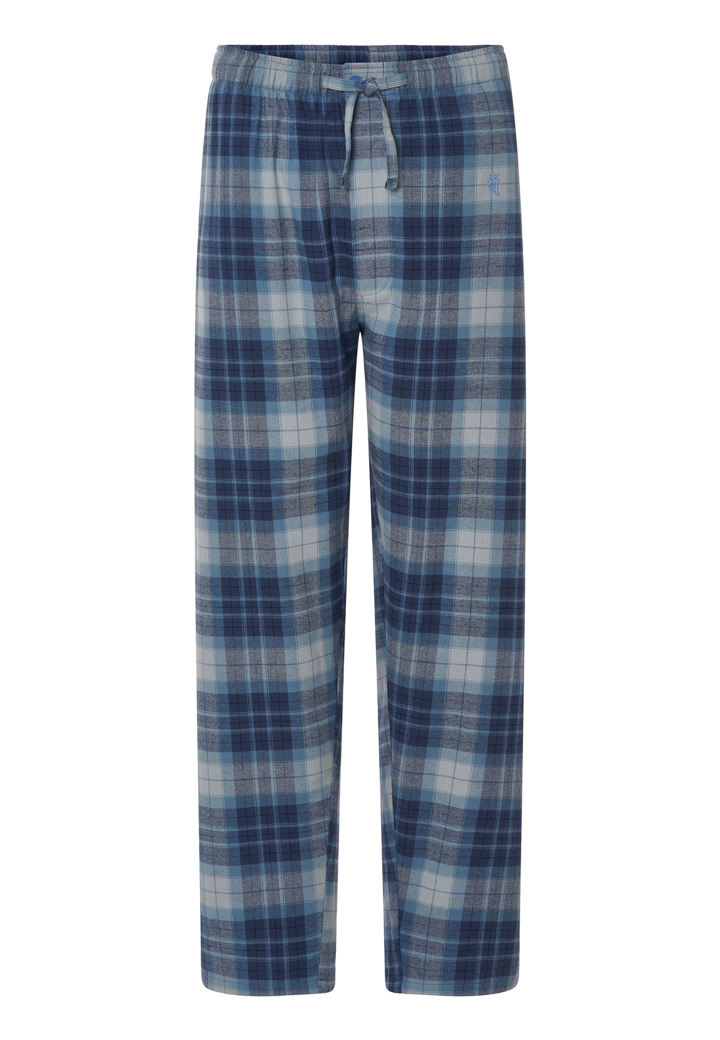 Pantalón Pijama Hombre Invierno Premium Algodón Franela Cuadros - Azul 8893_32