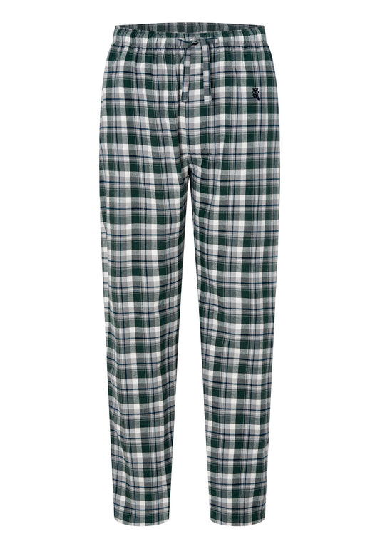 Pantalón Pijama Hombre Invierno Premium Algodón Franela Cuadros - Verde 8896_40