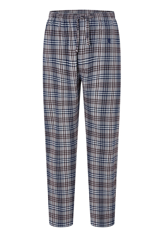 Pantalón Pijama Hombre Invierno Premium Algodón Franela Cuadros - Gris 8897_20