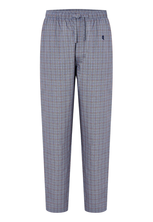 Pantalón Pijama Hombre Largo Algodón Popelín Cuadros - Gris 8919_22