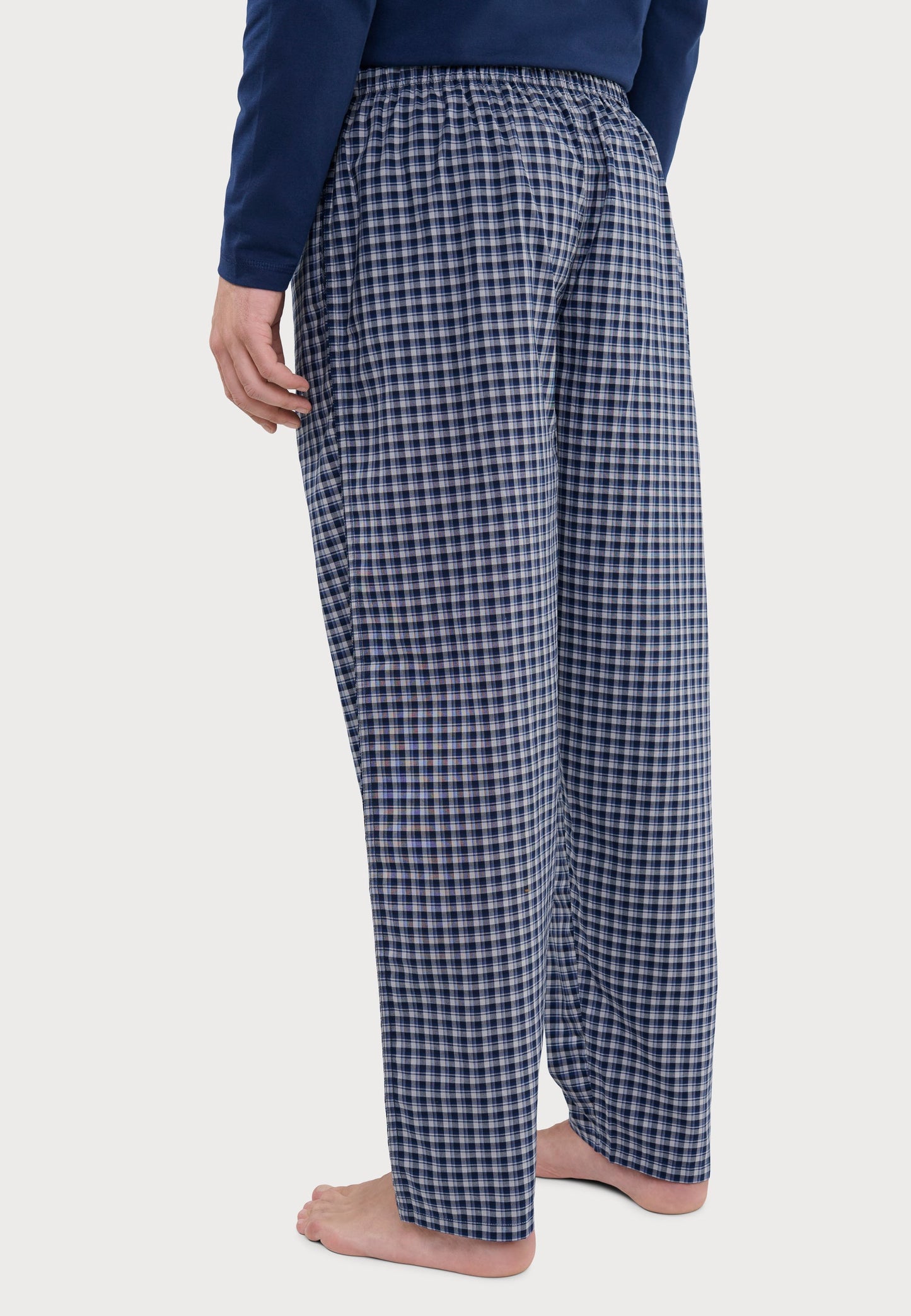 Pantalón Pijama Hombre Largo Algodón Popelín Cuadros - Azul 8921_38