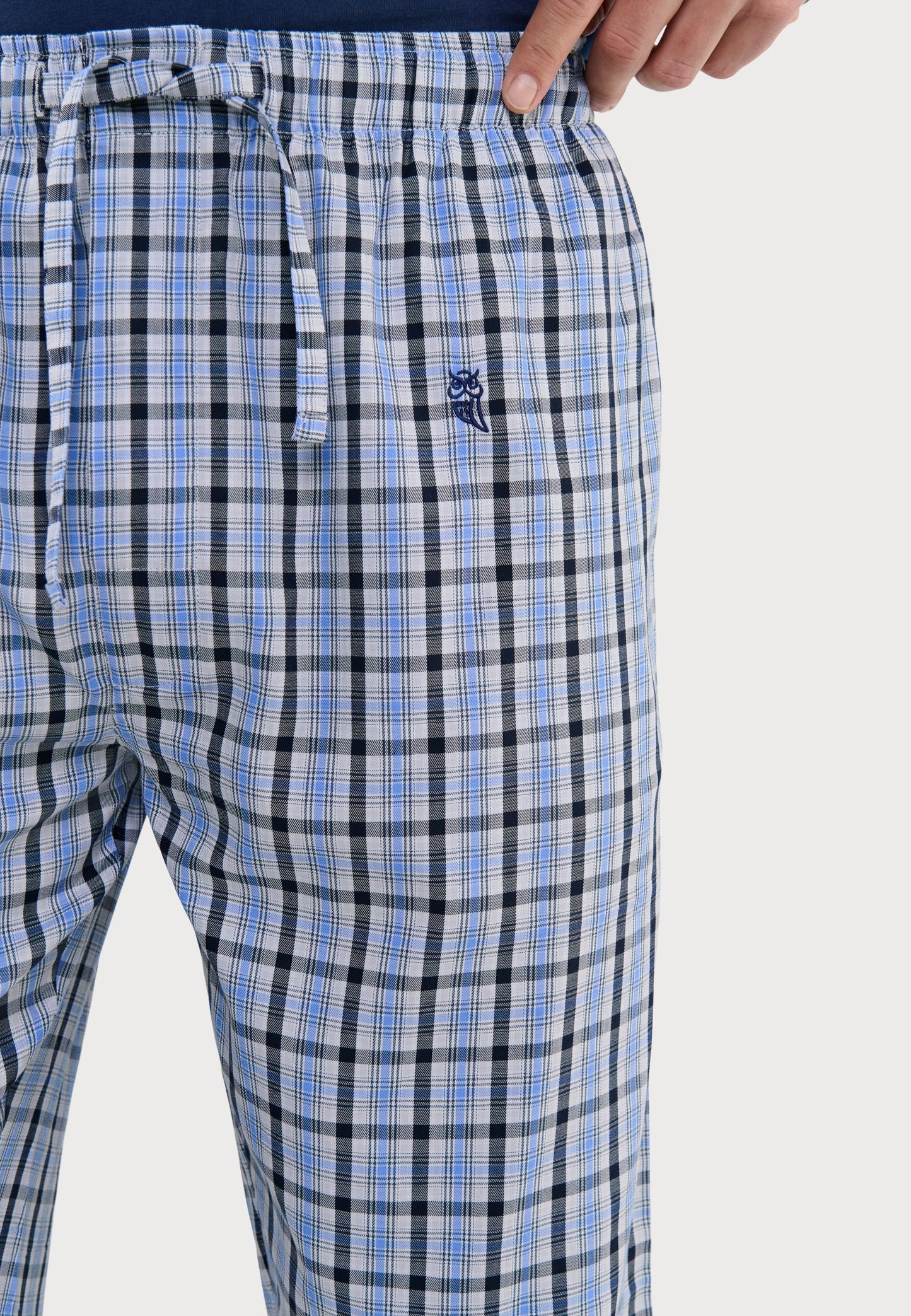Pantalón Pijama Hombre Largo Algodón Popelín Cuadros - Azul 8922_39