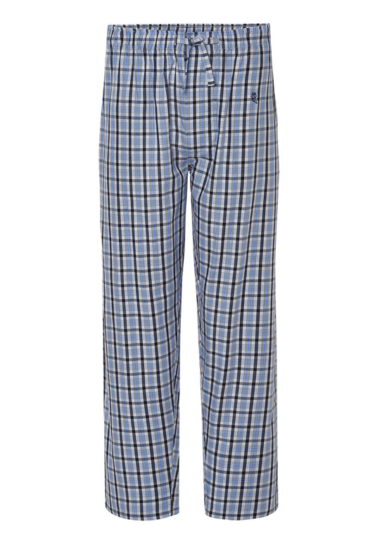 Pantalón Pijama Hombre Largo Algodón Popelín Cuadros - Azul 8922_39