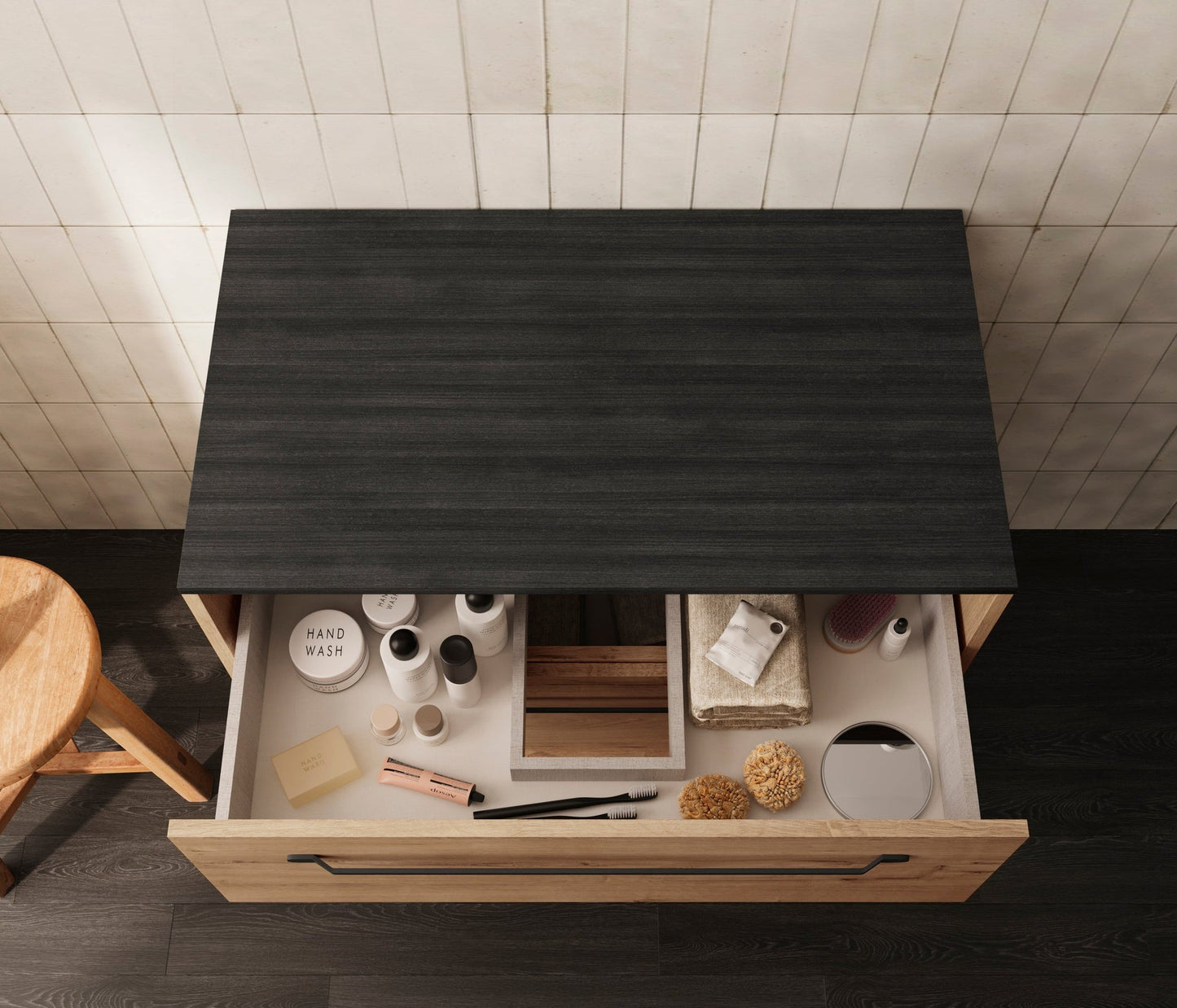 BATHME LENNOX TAP Mueble de Baño sin Lavabo con Encimera Roble Ostippo Ebony
