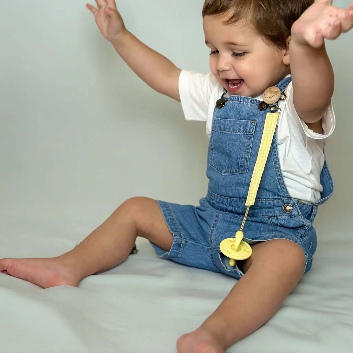 Chupetero Pack x 2 DIAMOND Amarillo + Vichy By Nenina & Co