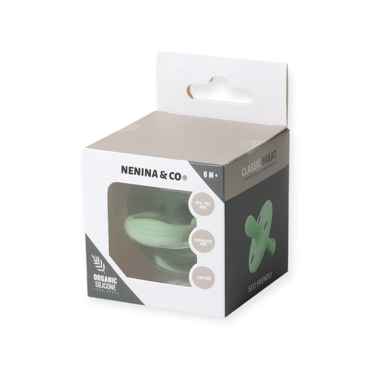 Kit Nenina & Co Gris + Oliva | 2 Chupetes + 2 Chupeteros + Guardachupete