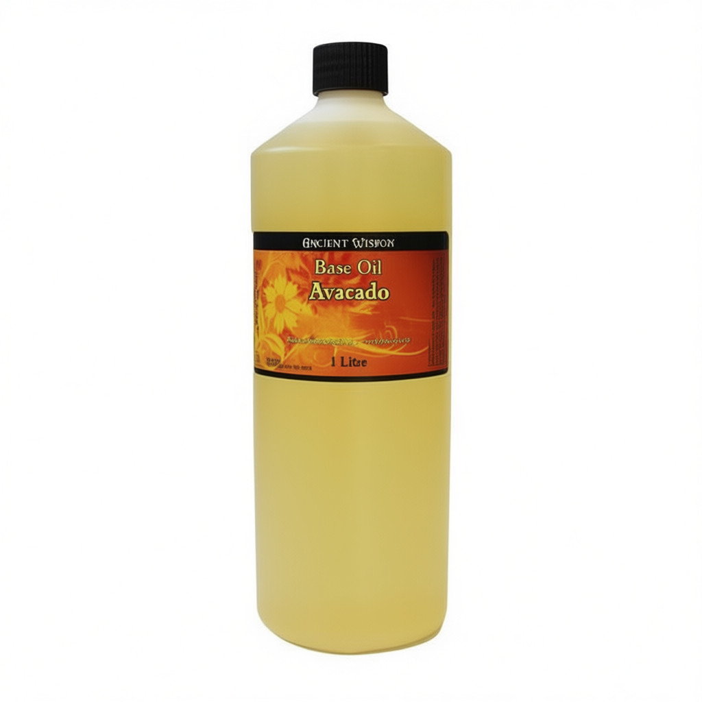 Aceite base de aguacate 1L en frasco de vidrio ámbar con tapón