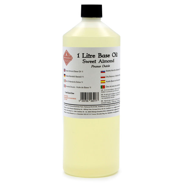 Aceite base de almendra dulce 100% puro, 1 litro – prensado en frío – Ornare Living