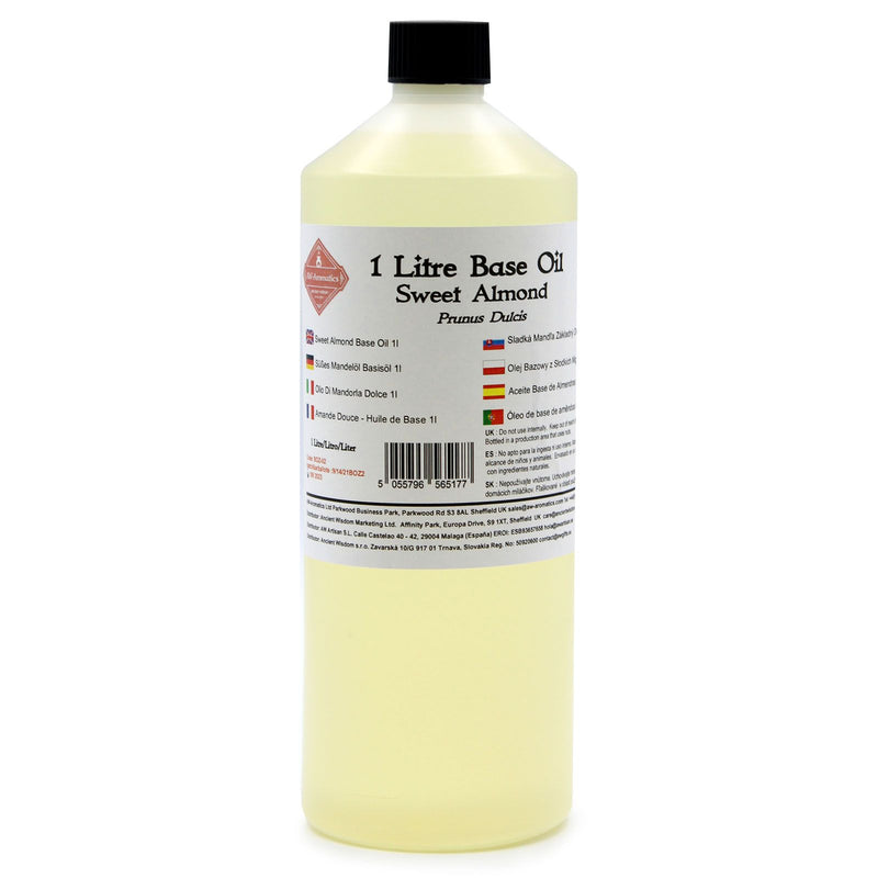 Aceite base de almendra dulce 100% puro, 1 litro – prensado en frío – Ornare Living