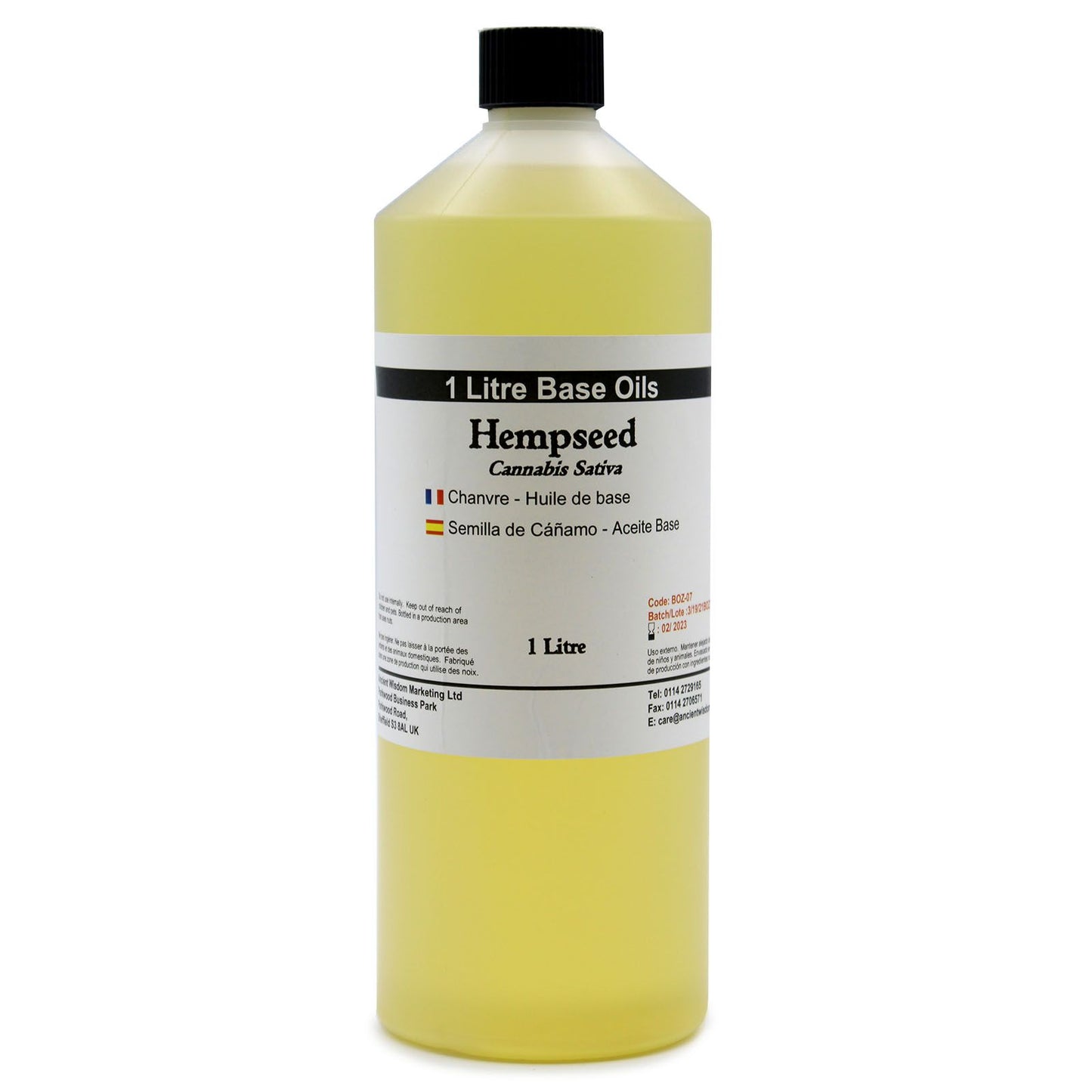 Aceite base de cáñamo 1L – 100% puro, prensado en frío – Ornare Living