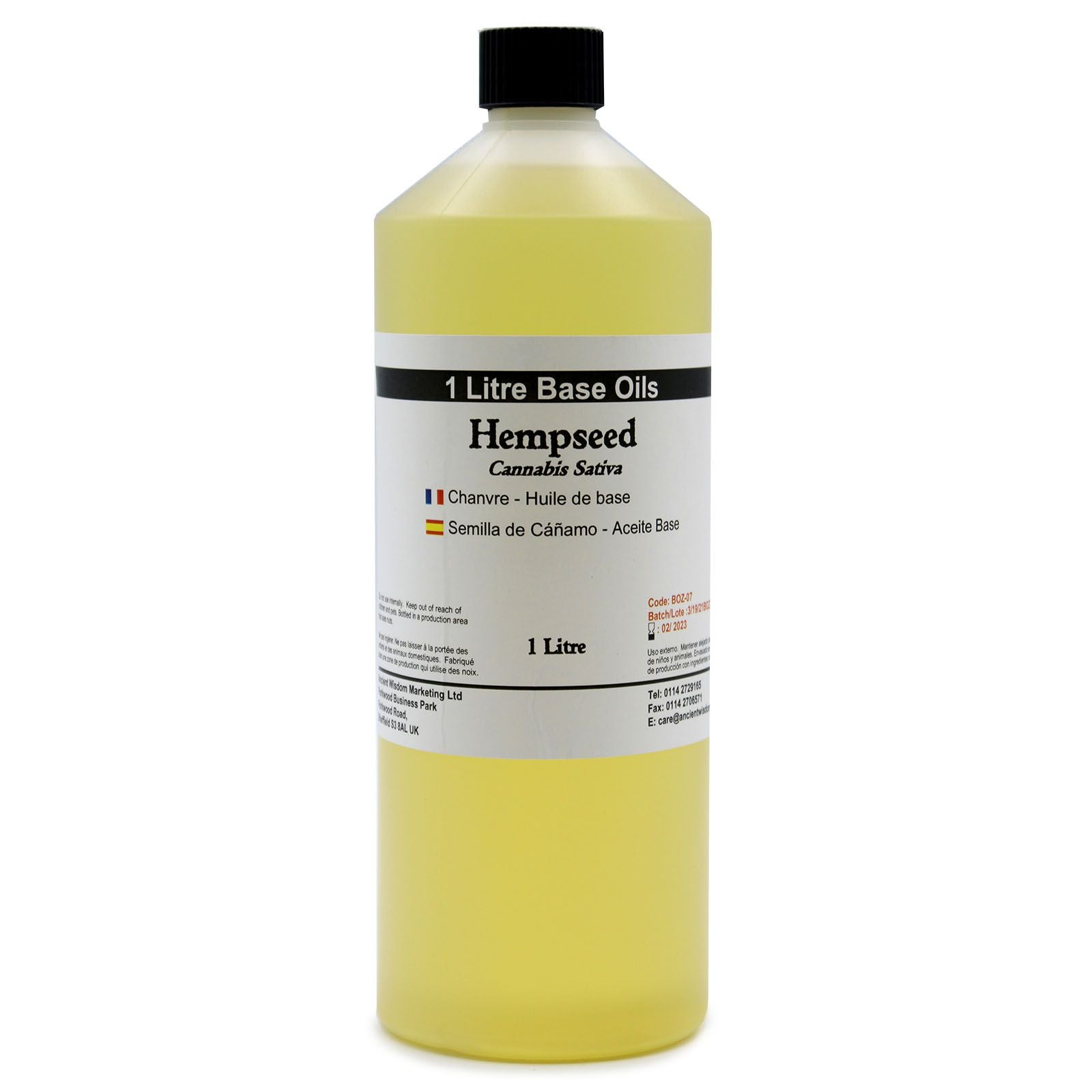 Aceite base de cáñamo 1L – 100% puro, prensado en frío – Ornare Living