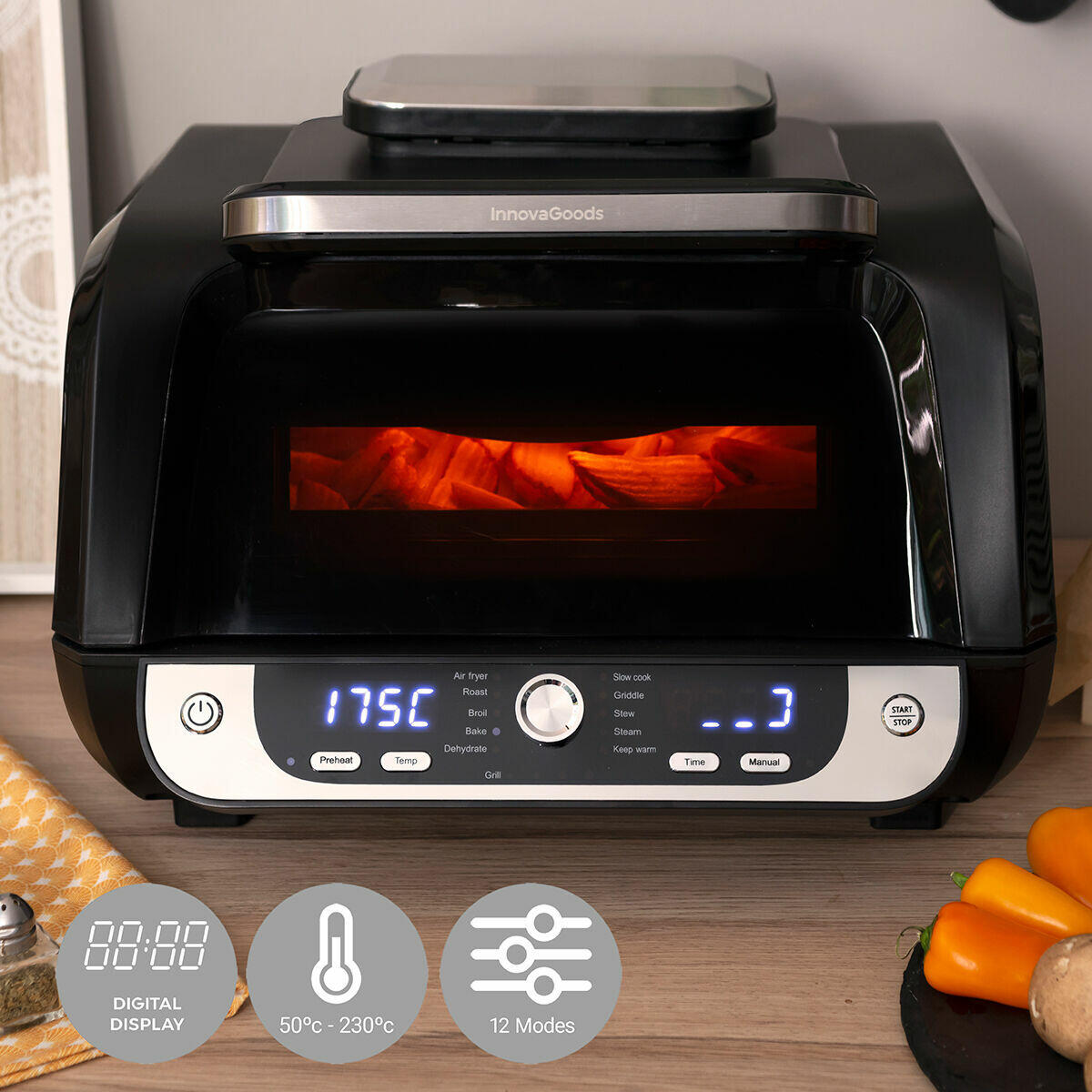 Air fryer 6L con ventana de visualización - Freidora digital para 4-6 personas