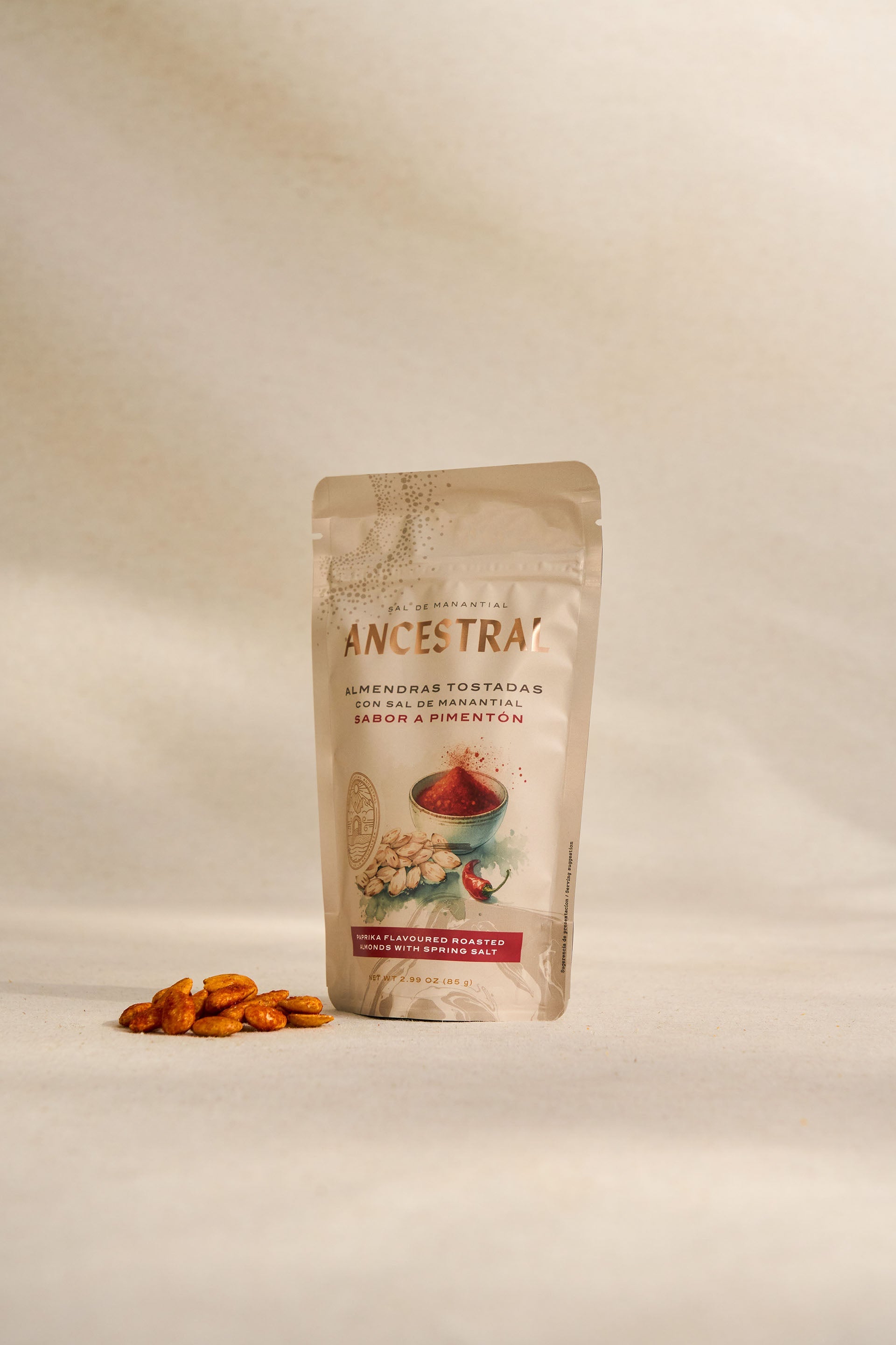 Almendras Tostadas Sabor Pimentón de la Vera y Sal de Manantial 85g