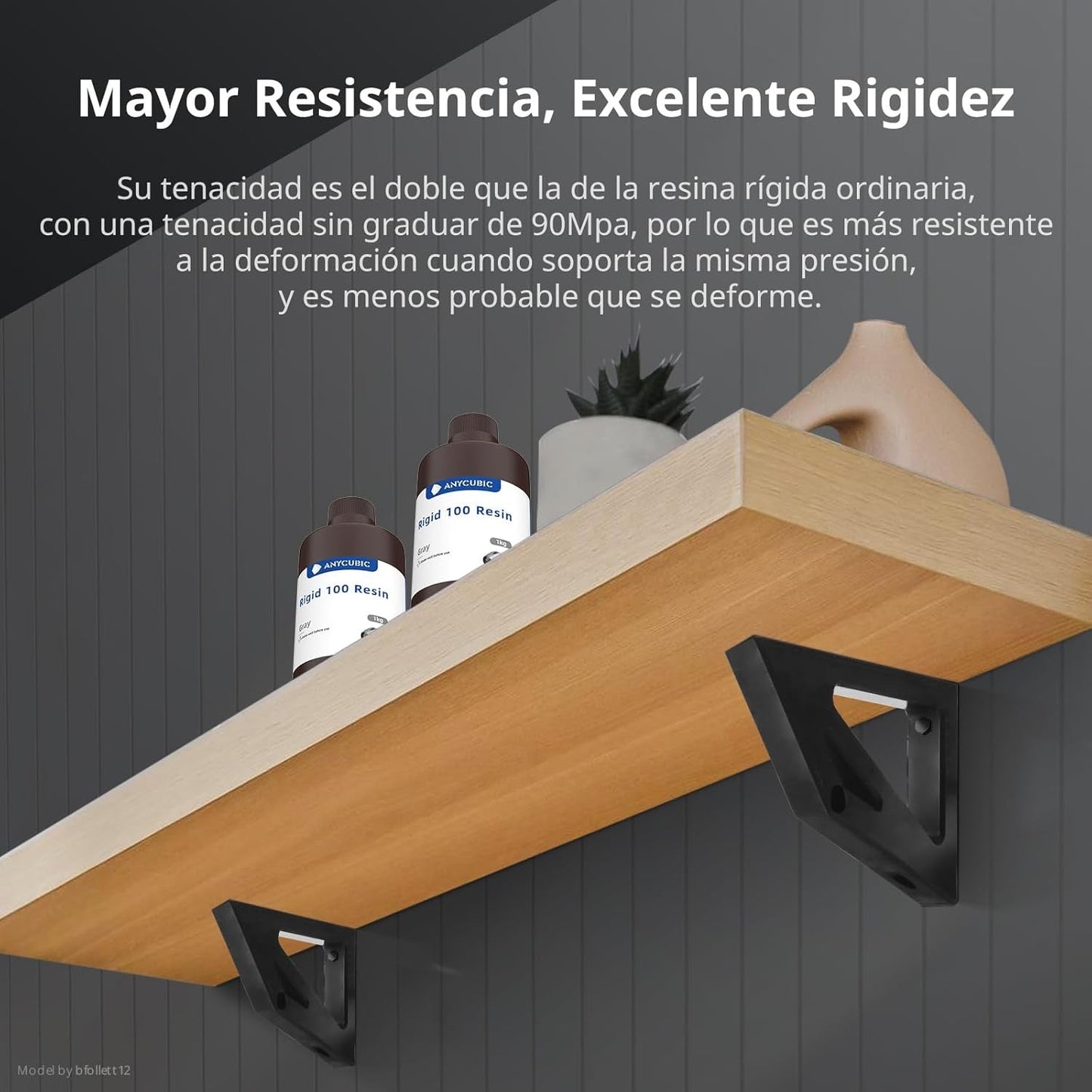 Resina rígida 100 para impresora 3D resistente hasta 100°C 1kg