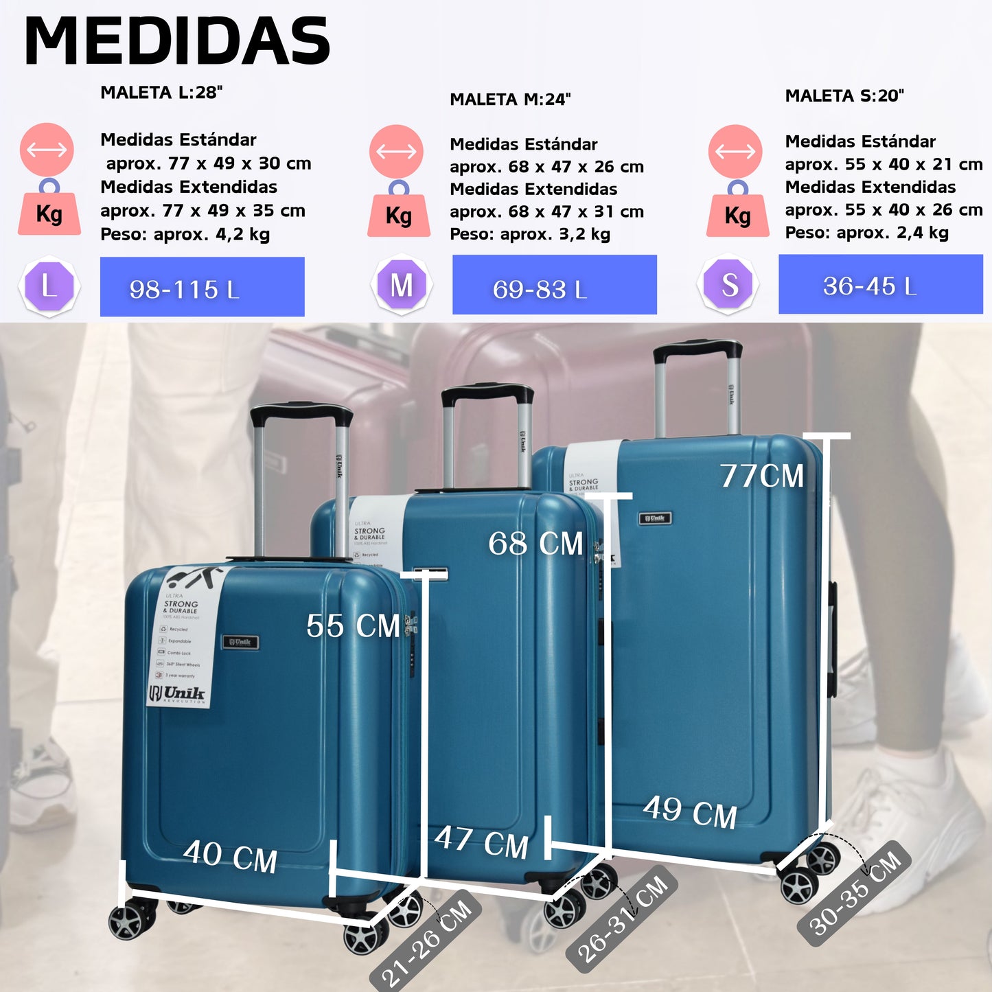 Kappa Grace luggage with integrated combination lock