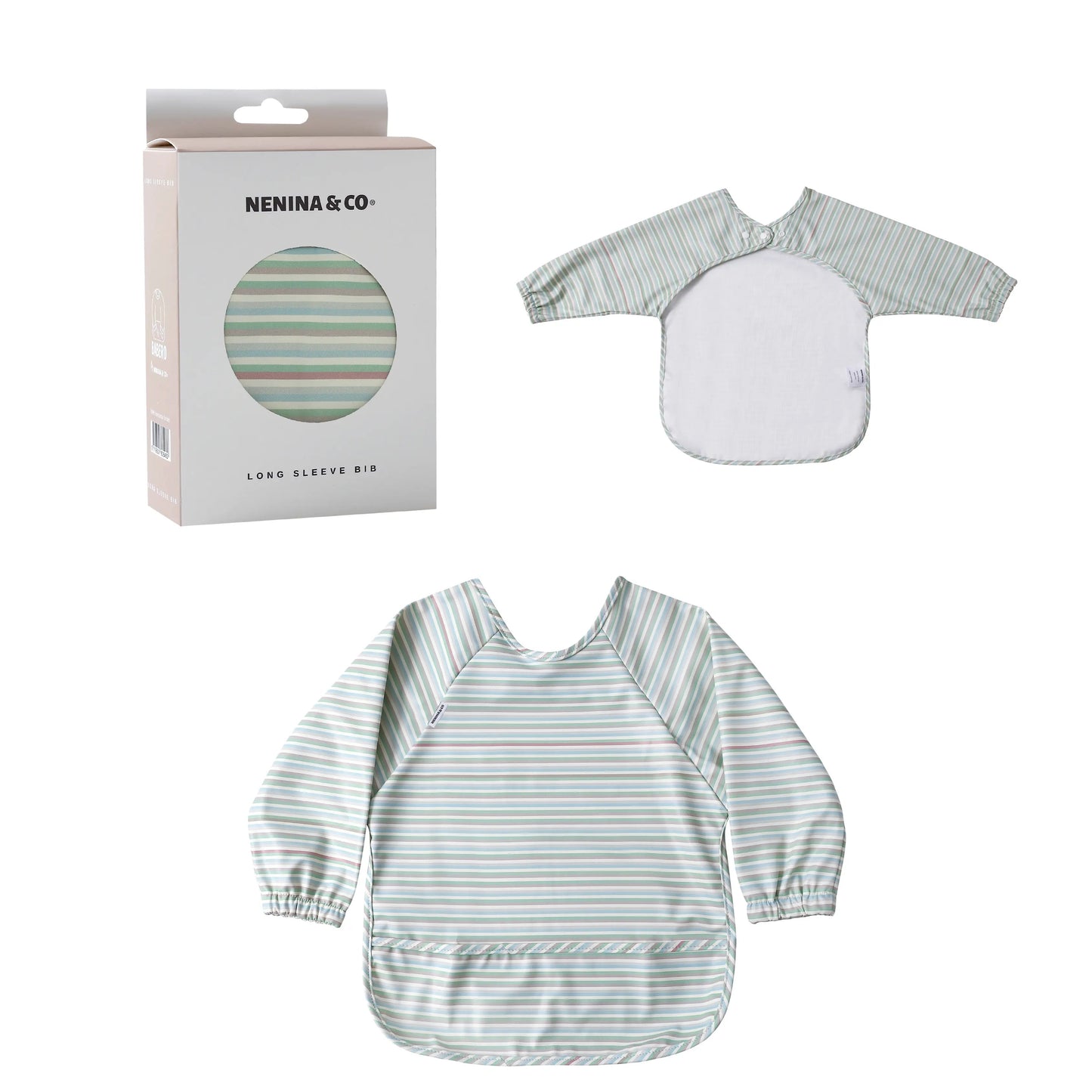 Babero con manga impermeable Horizontal Stripes Nenina & Co