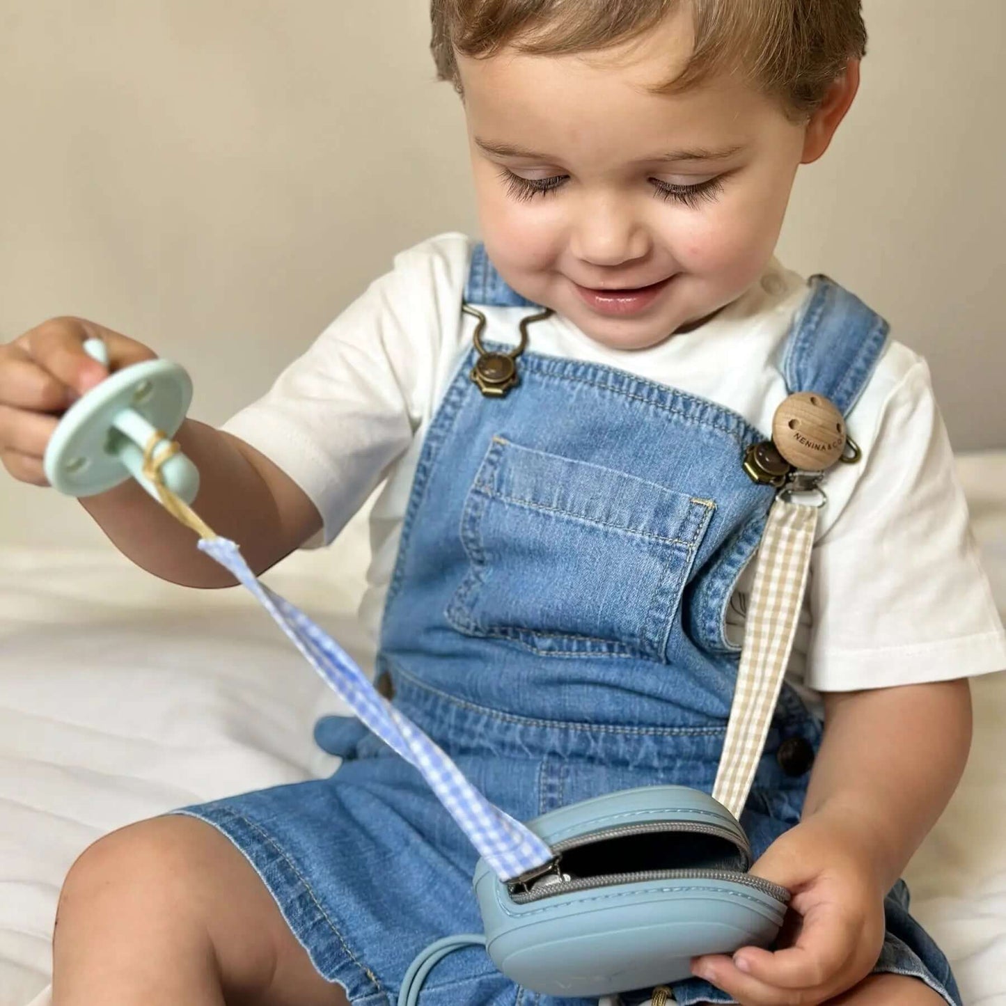 Pack 2 Chupeteros DIAMOND Celeste + Vichy By Nenina & Co