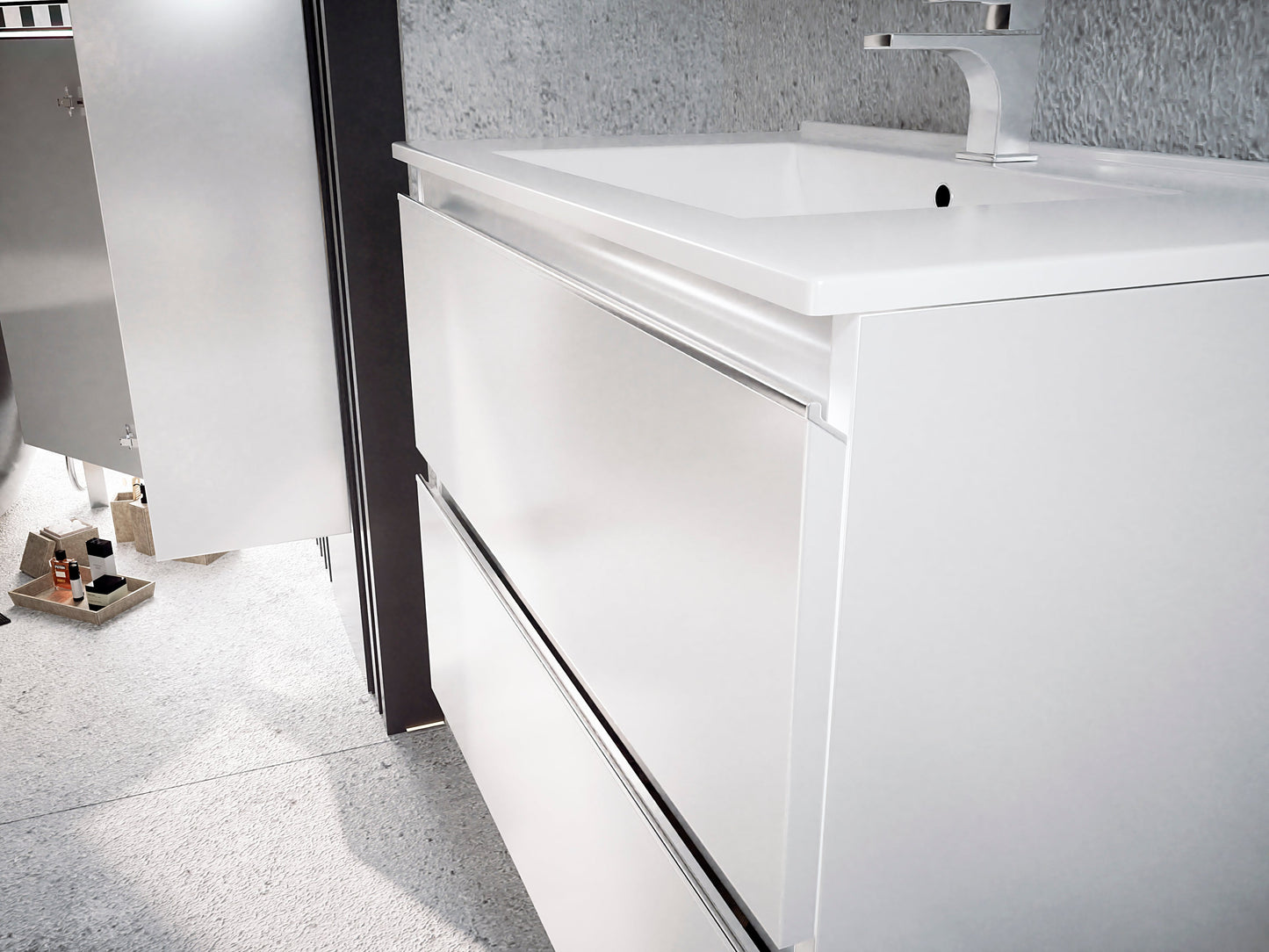 mueble baño sin lavabo diseño gris Hibernian fabricado en España