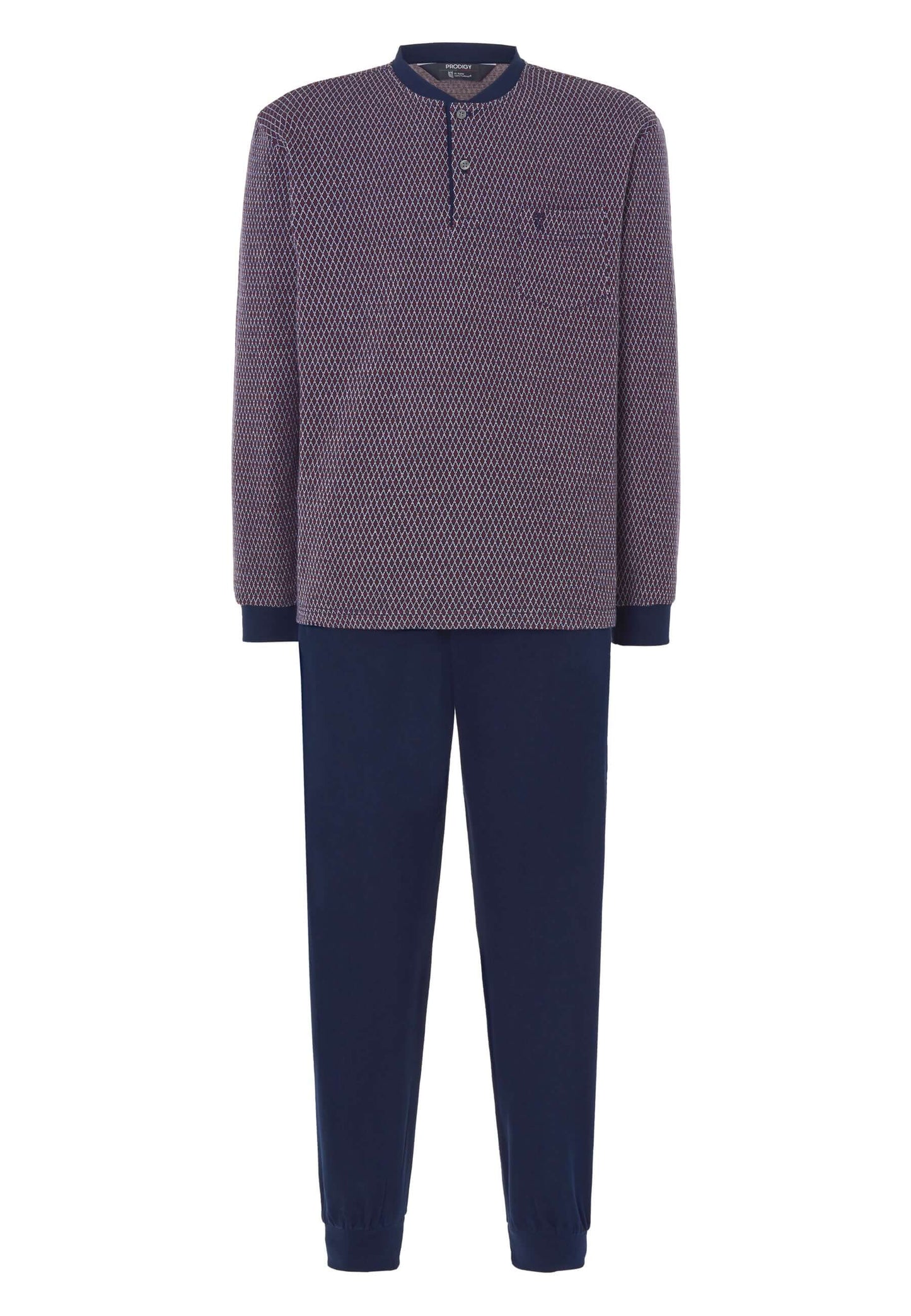 Pijama Hombre Invierno Premium Tapeta Algodón Punto - Rojo 55023_94