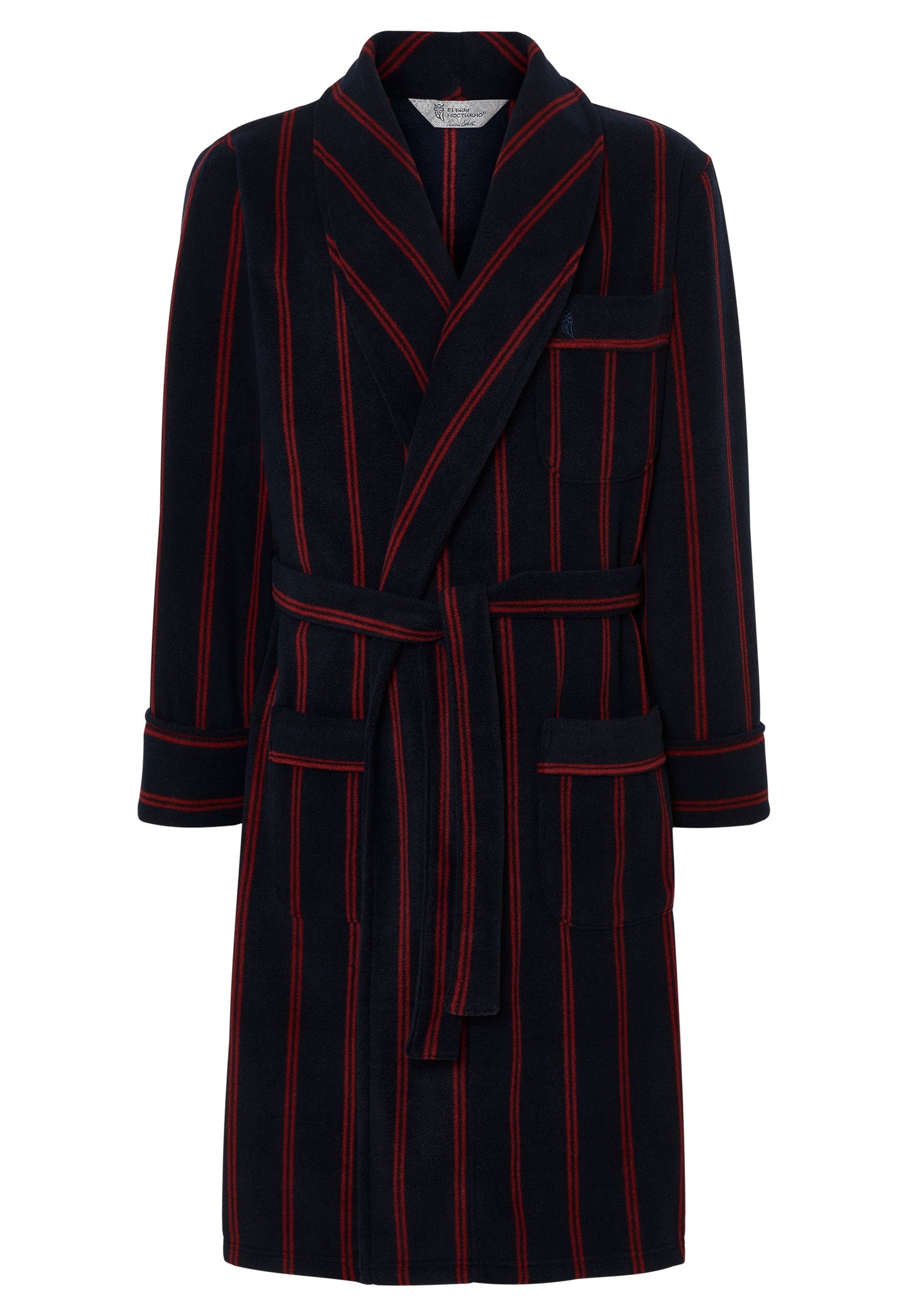 🧥 Bata Hombre Invierno Premium Forro Polar Estampado Azul - Máximo Confort