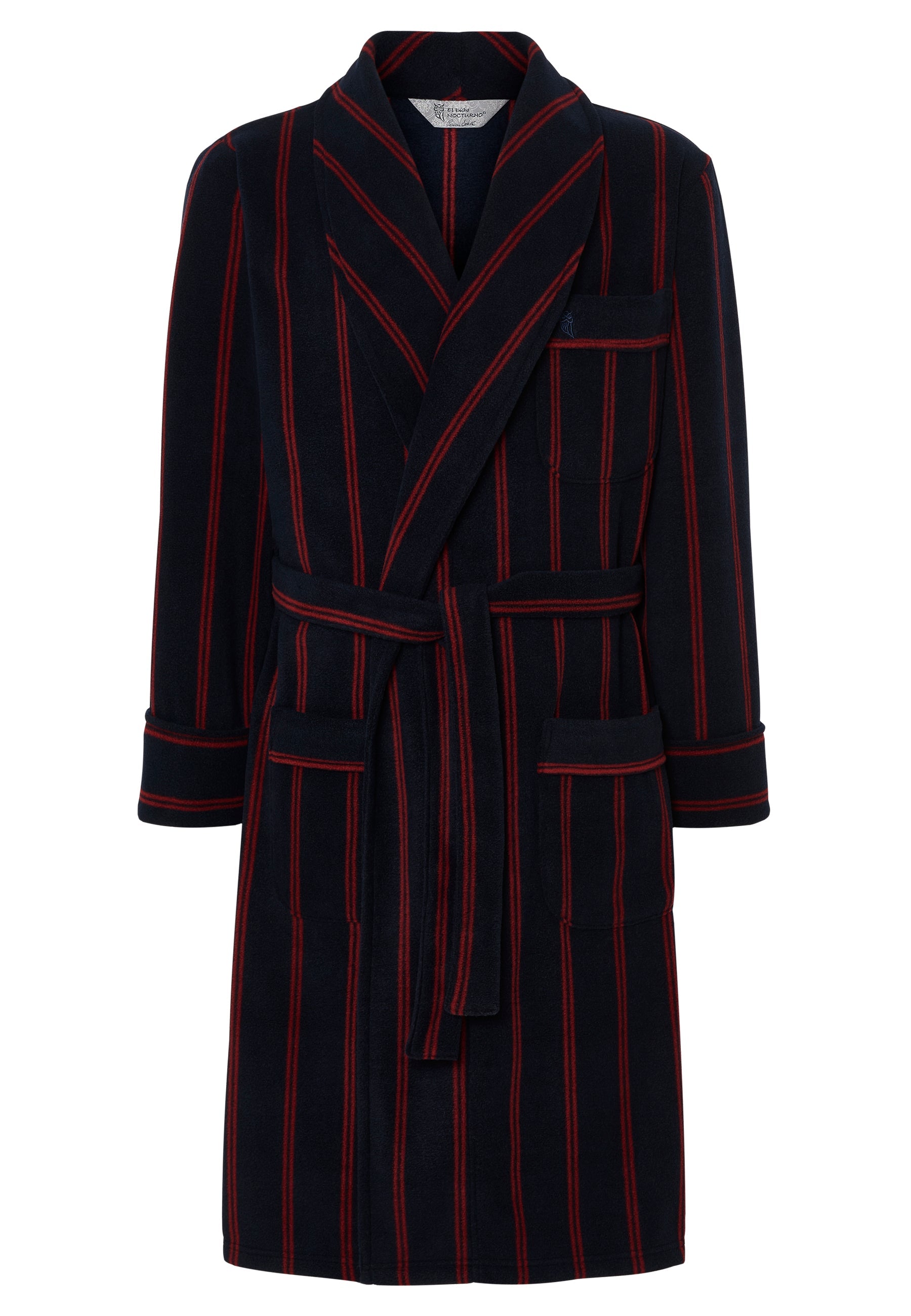 🧥 Bata Hombre Invierno Premium Forro Polar Estampado Azul - Máximo Confort