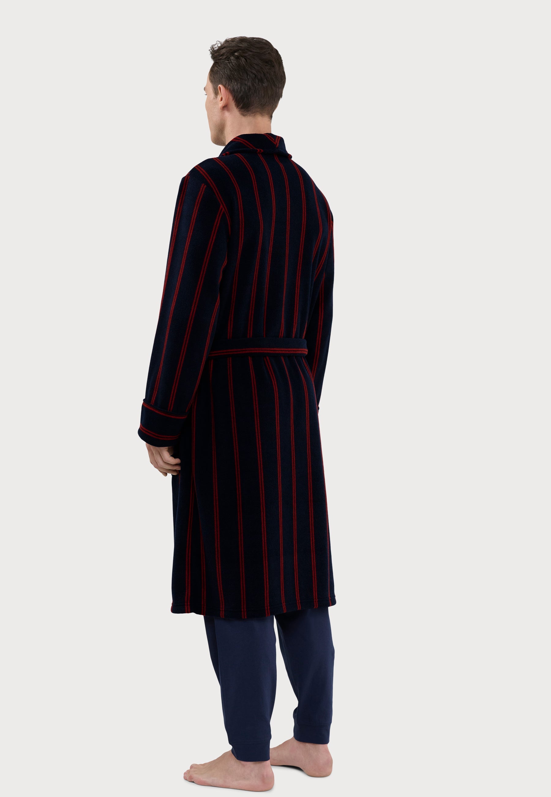 🧥 Bata Hombre Invierno Premium Forro Polar Estampado Azul - Máximo Confort