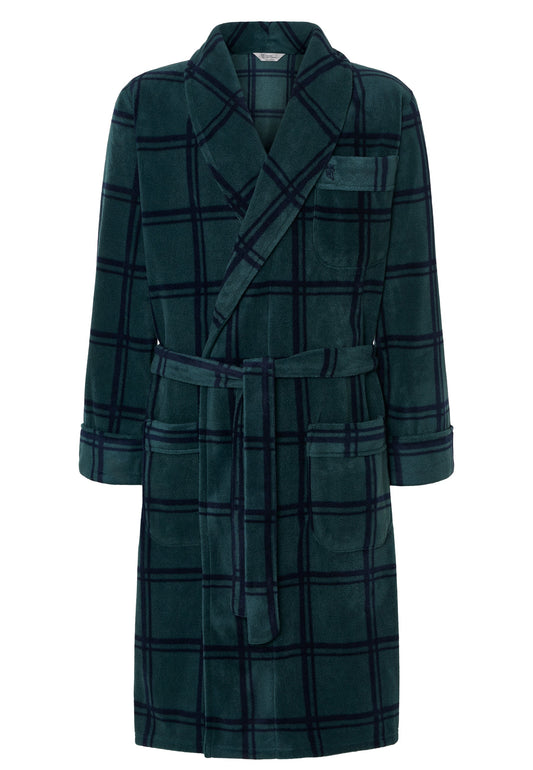 🧥 Bata Hombre Invierno Premium Forro Polar Estampado Verde - Máximo Confort 🧥