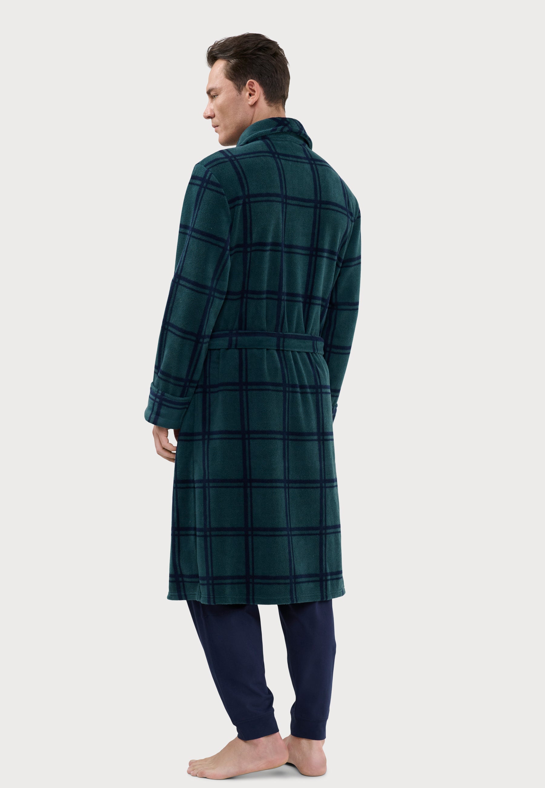 🧥 Bata Hombre Invierno Premium Forro Polar Estampado Verde - Máximo Confort 🧥