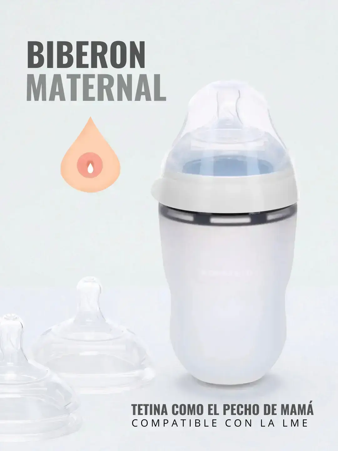 Biberones +0 meses aptos para lactancia materna de Silicona orgánica Nenina & Co