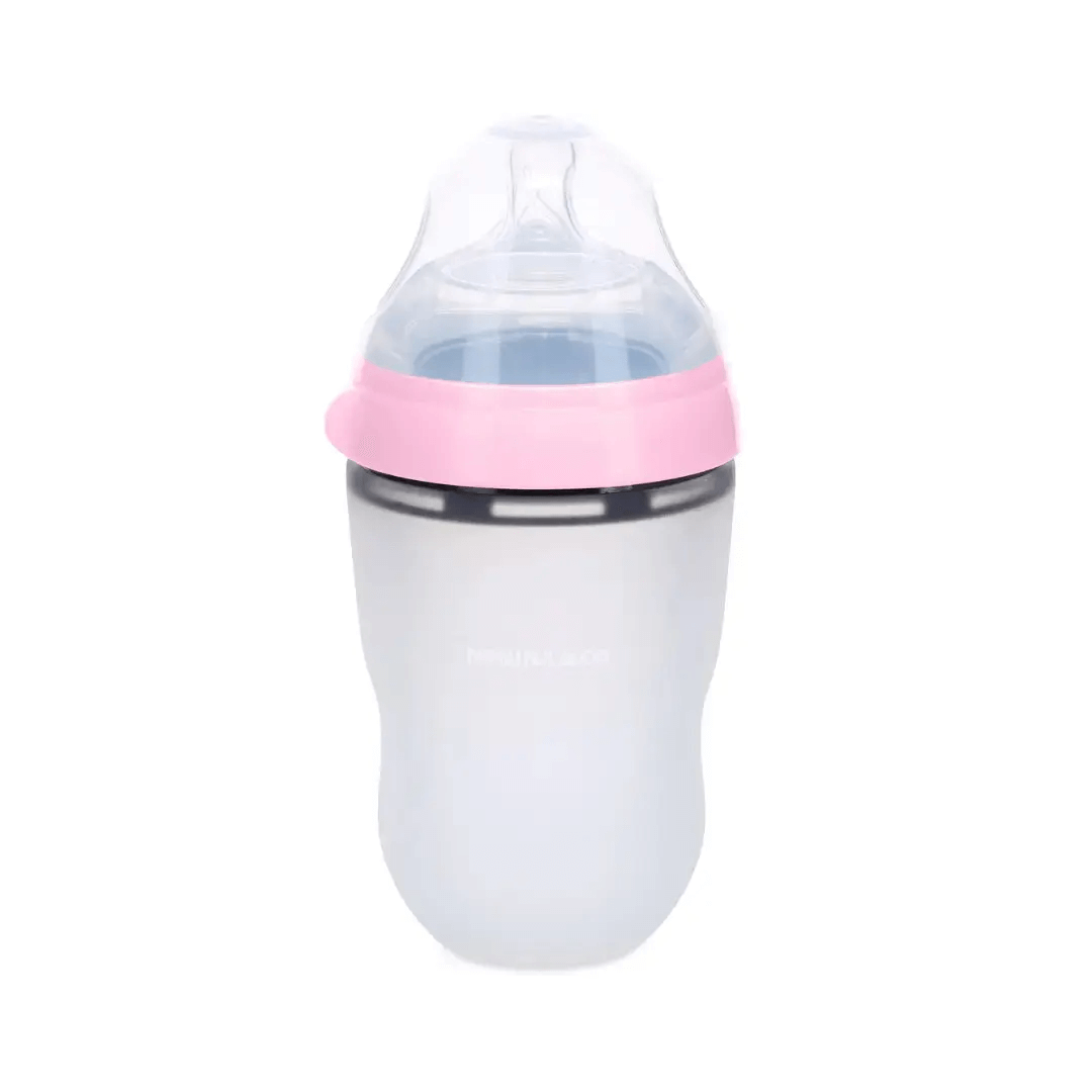 Biberón de silicona Rosa Anticolico de silicona orgánica Nenina & Co