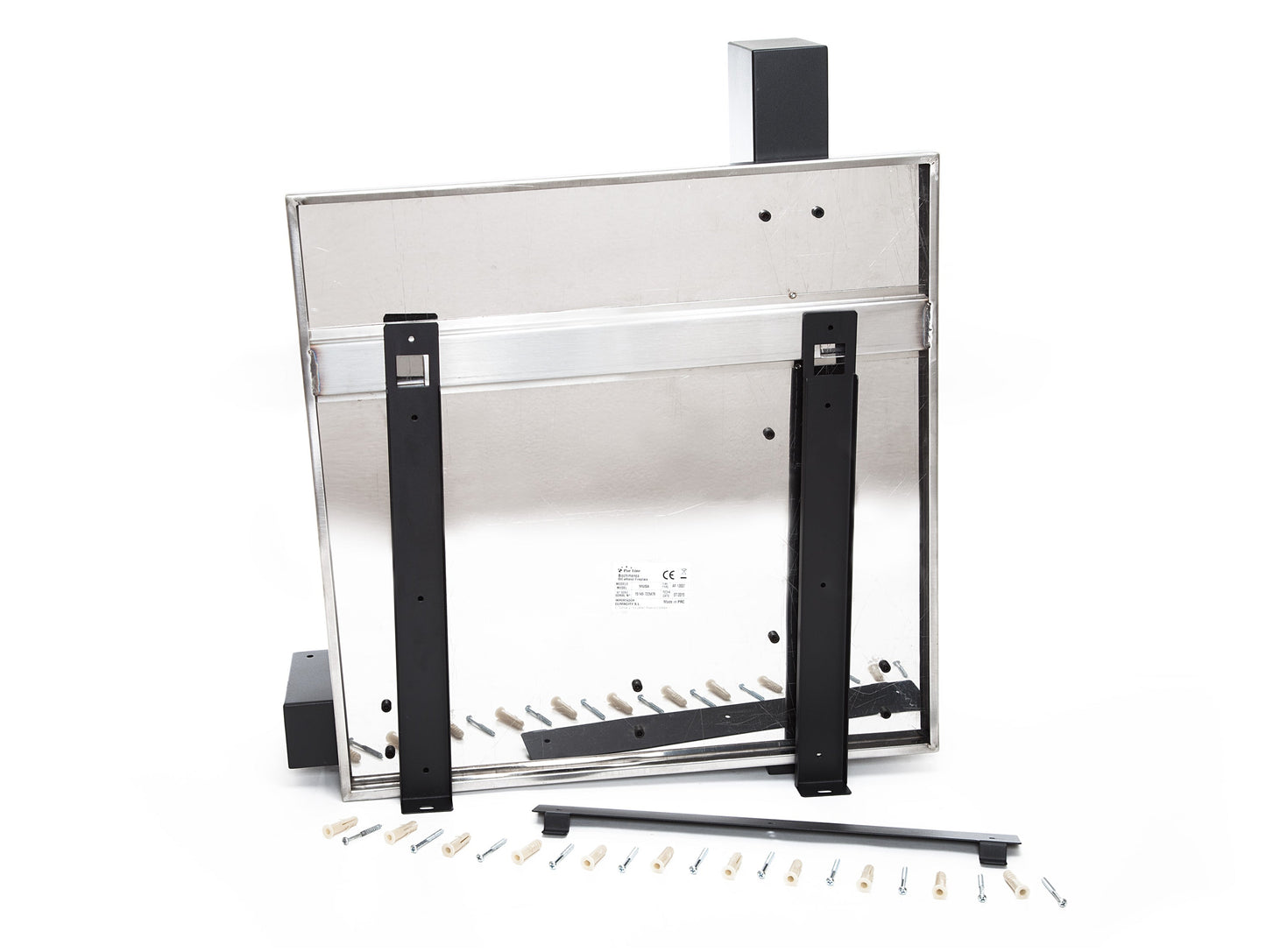 Chimenea de etanol mural en acero inoxidable negro