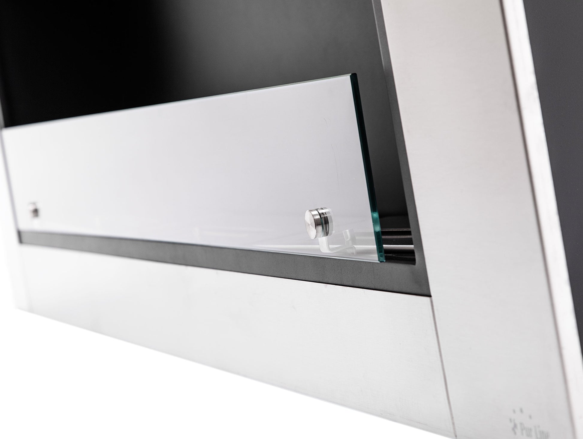 Biochimenea mural HÉCATE vista frontal en salón