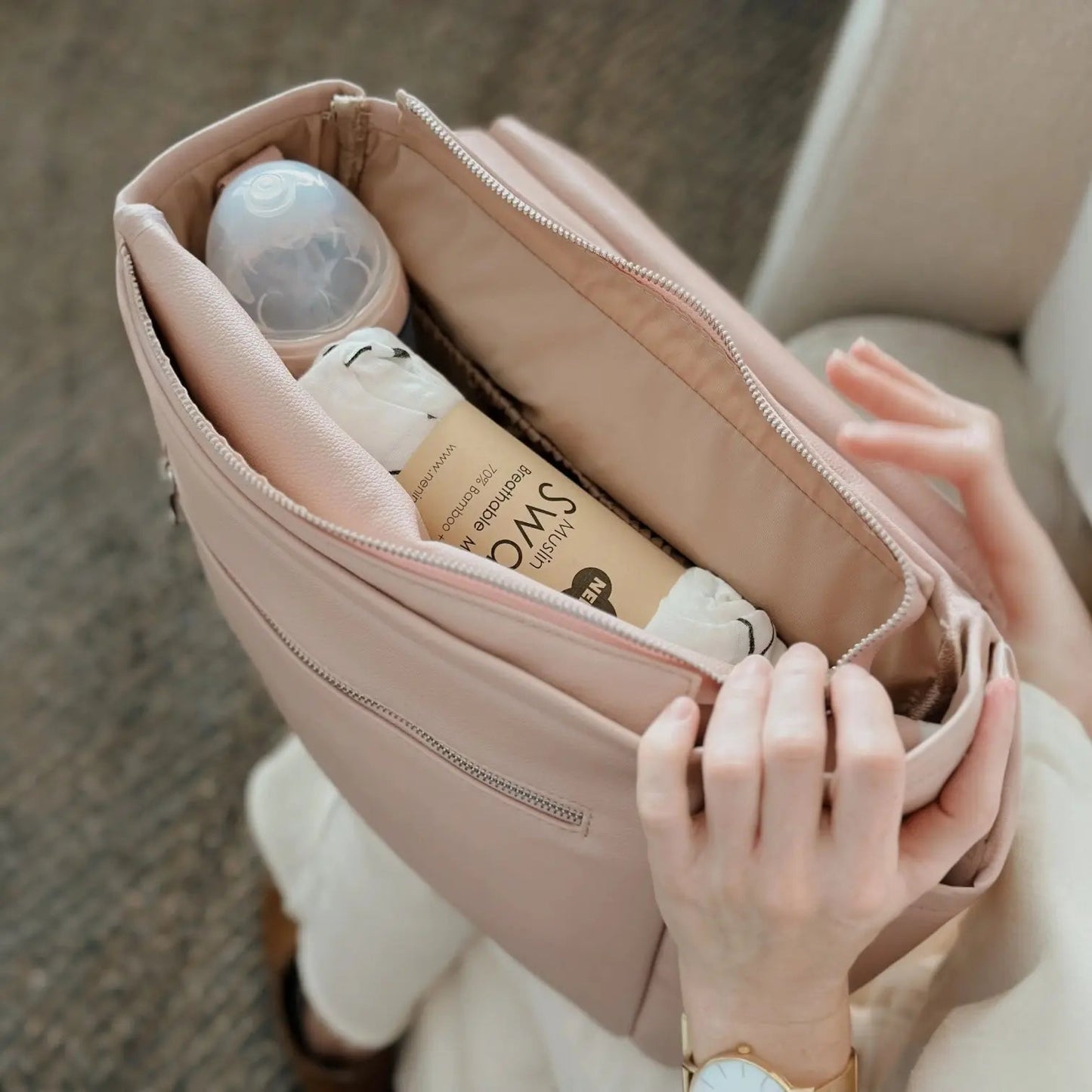 Bolso Maternal MIREM By Nenina & Co Rosa pálido