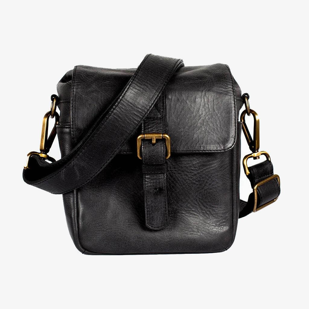 Berlin Black Leather Camera Bag handcrafted premium crossbody bag