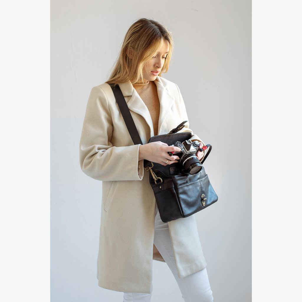 The Paris black leather camera bag is more than a simple accessory — it’s an elegant and durable companion for photographers who appreciate authentic craftsmanship and refined design.