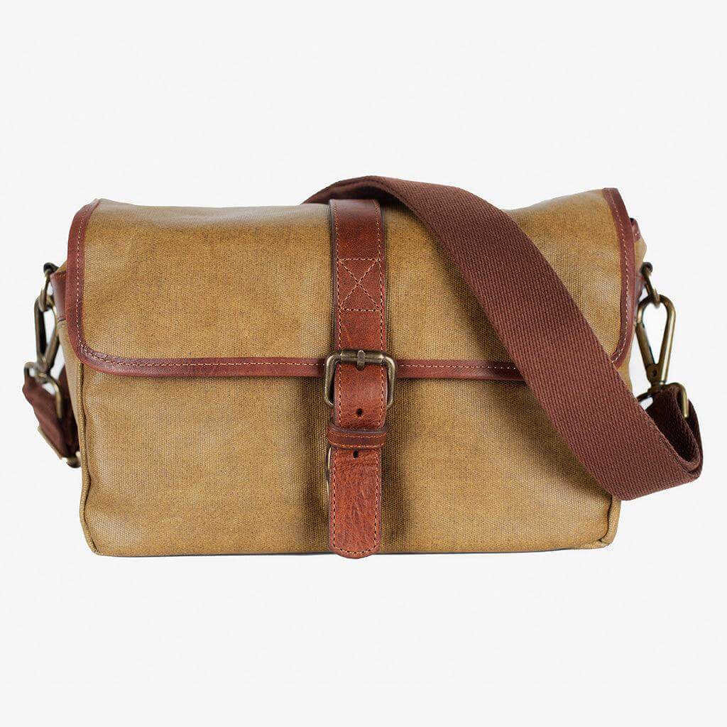 Olive Green Waxed Canvas Camera Bag crossbody for mirrorless camera