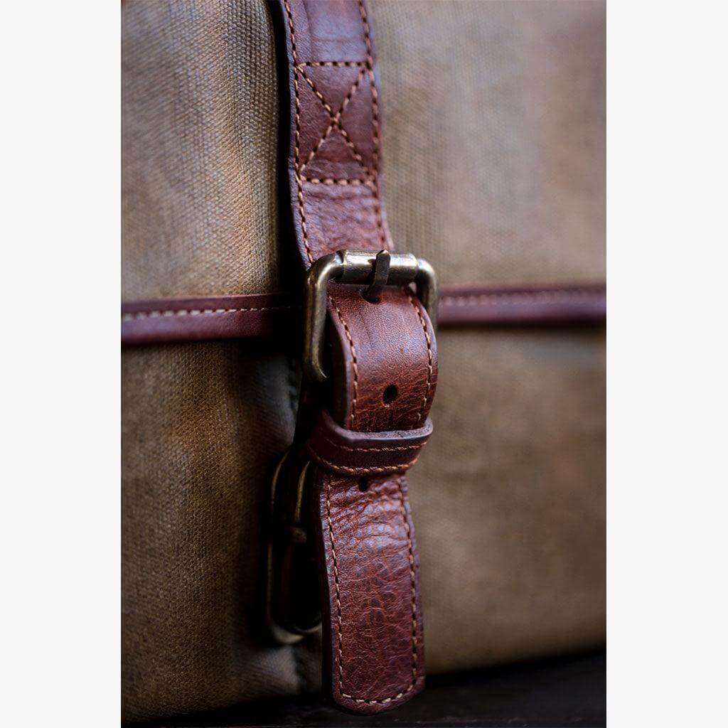 Olive Green Waxed Canvas Camera Bag premium waxed canvas material