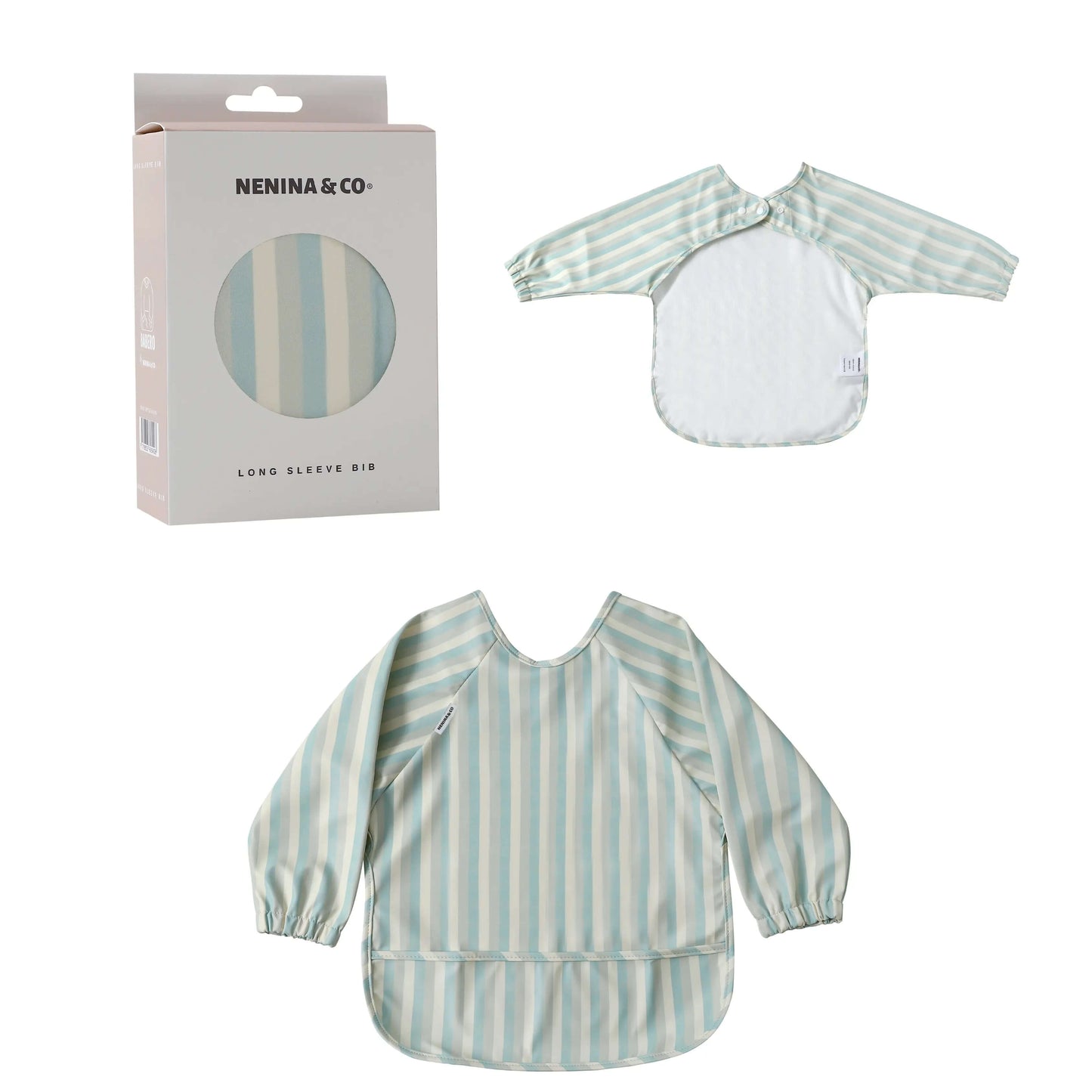 Babero con manga impermeable Vertical Stripes Nenina & Co