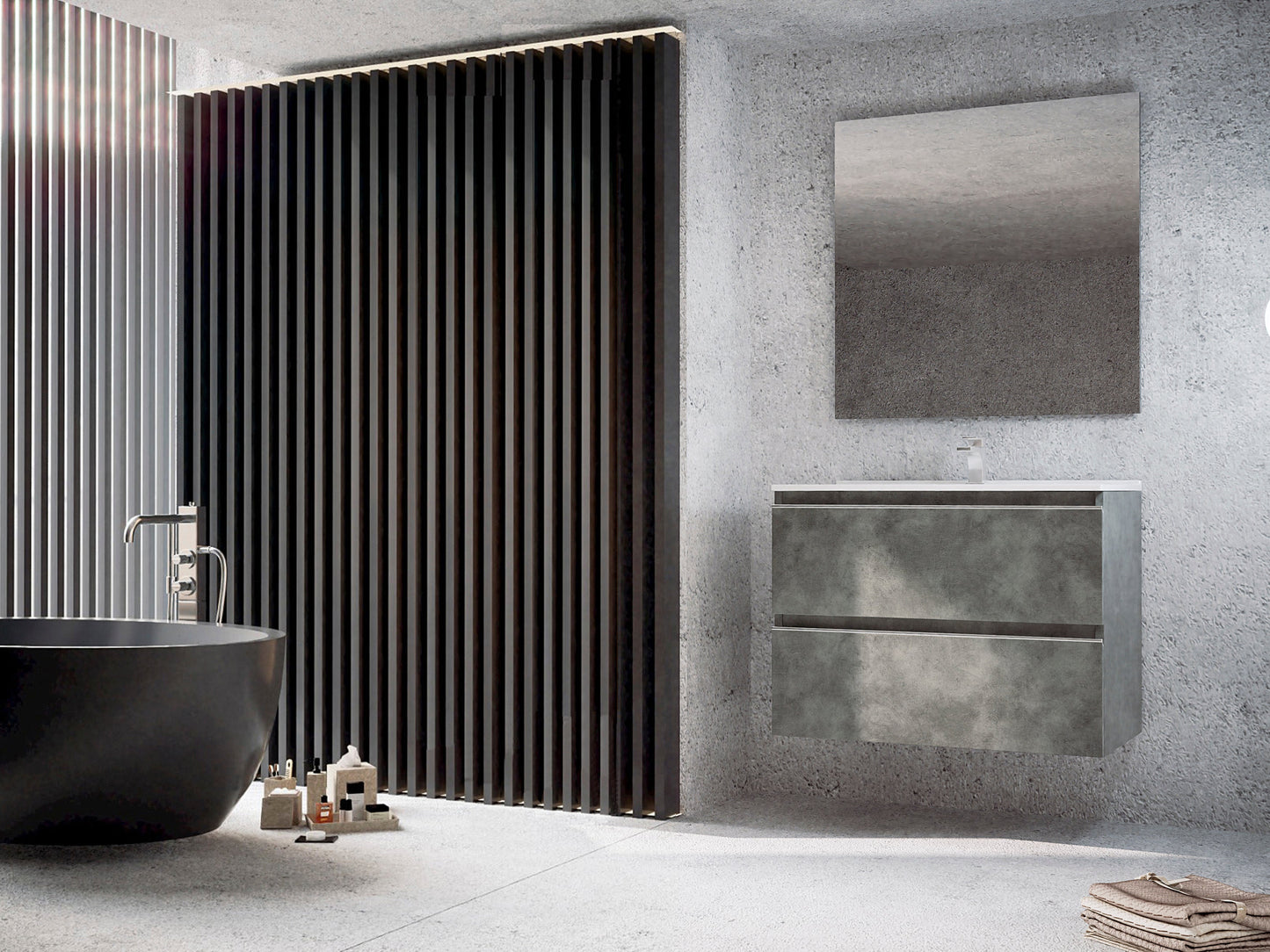 BATHME MADISON TOP Conjunto Completo Mueble Cemento